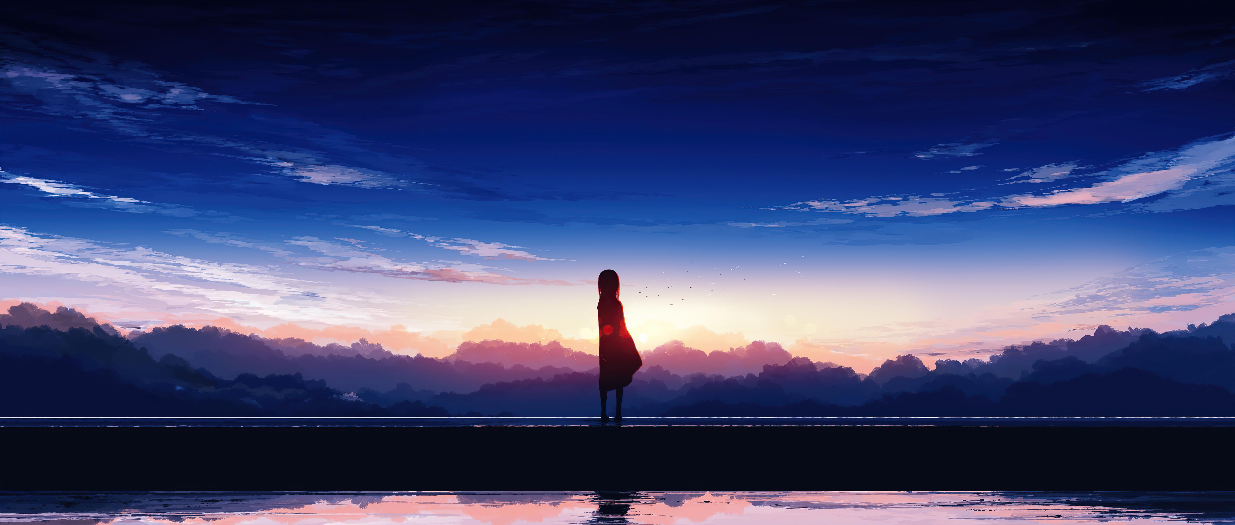 5120x2179 Sunset Or Sunrise, HD Anime, 4k Wallpaper, Image, Background, Photo and Picture