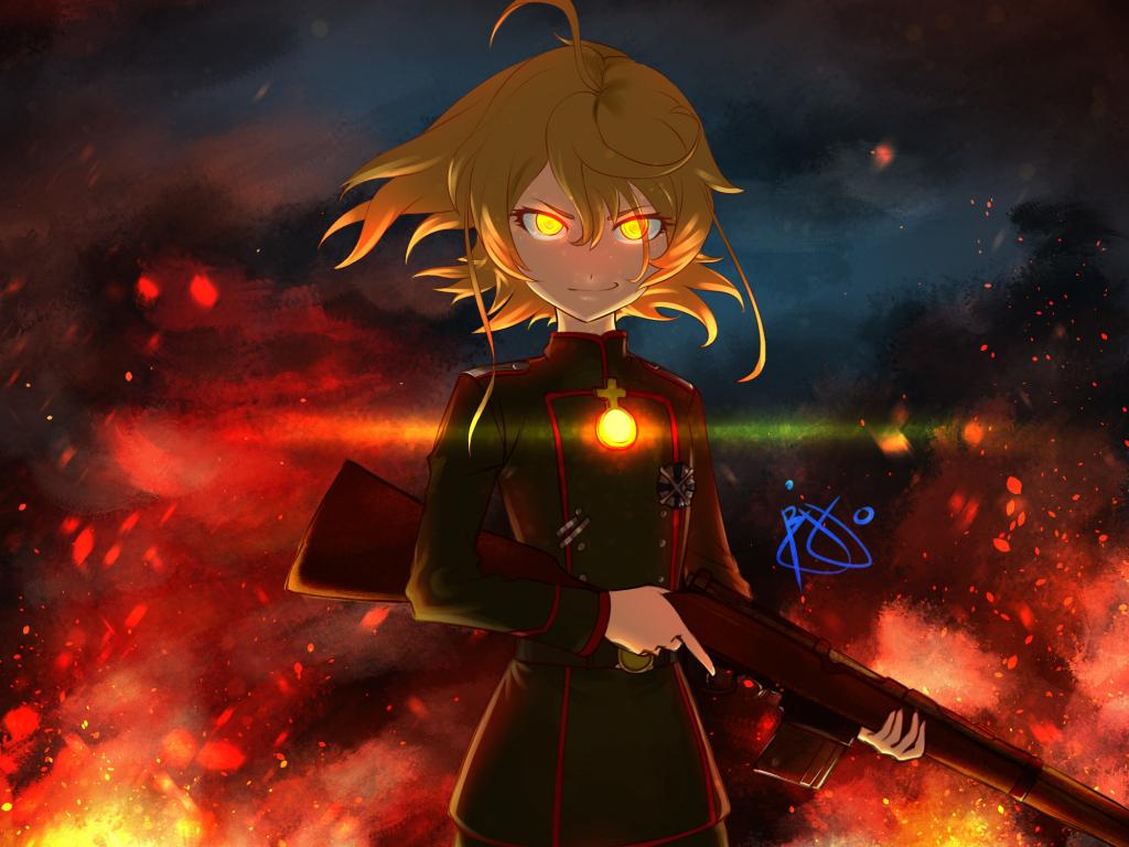 1024x768 Desktop wallpaper tanya degurechaff, youjo senki, anime, art, HD image, picture, background, 40b625