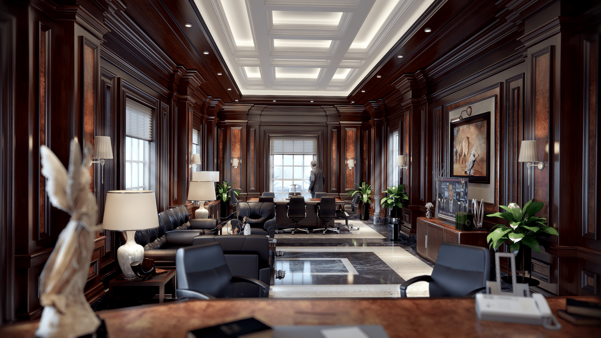 1920x1080 Luxury Office Wallpaper HD