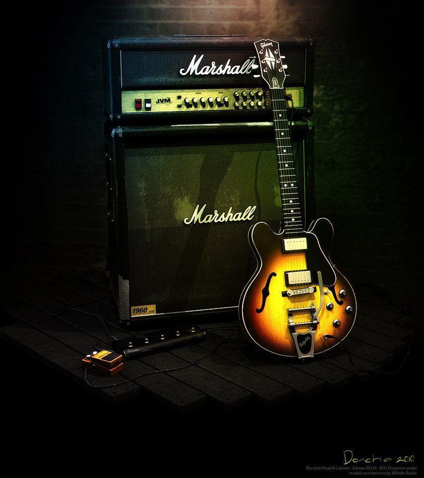 842x948 Marshall Amp and Gibson ES335
