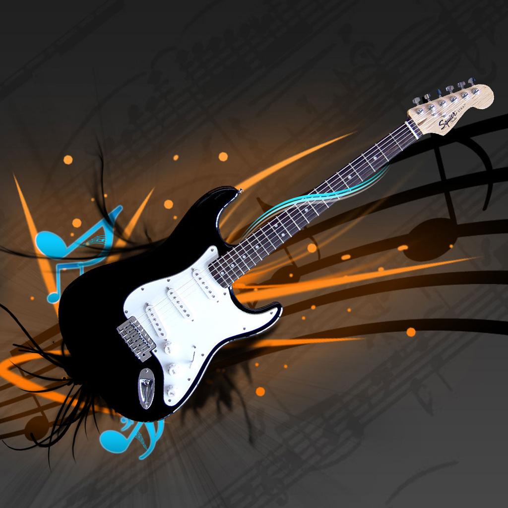 1024x1024 Awesome Guitar Wallpaper With Girls Free Wallpaper Bass Guitar Background