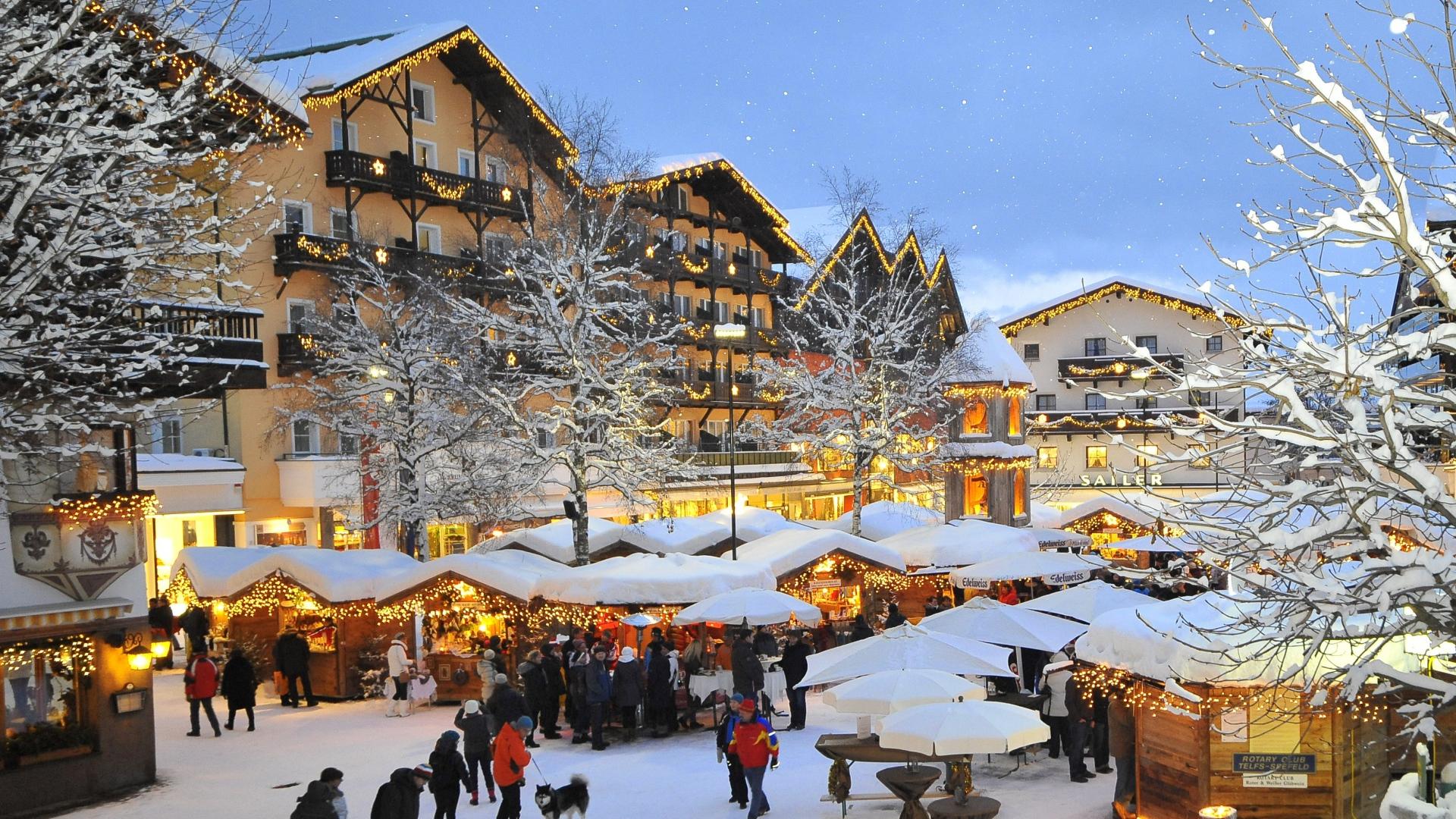 1920x1080 Christmas at the resort of Seefeld, Austria Desktop wallpaper 1920x1080