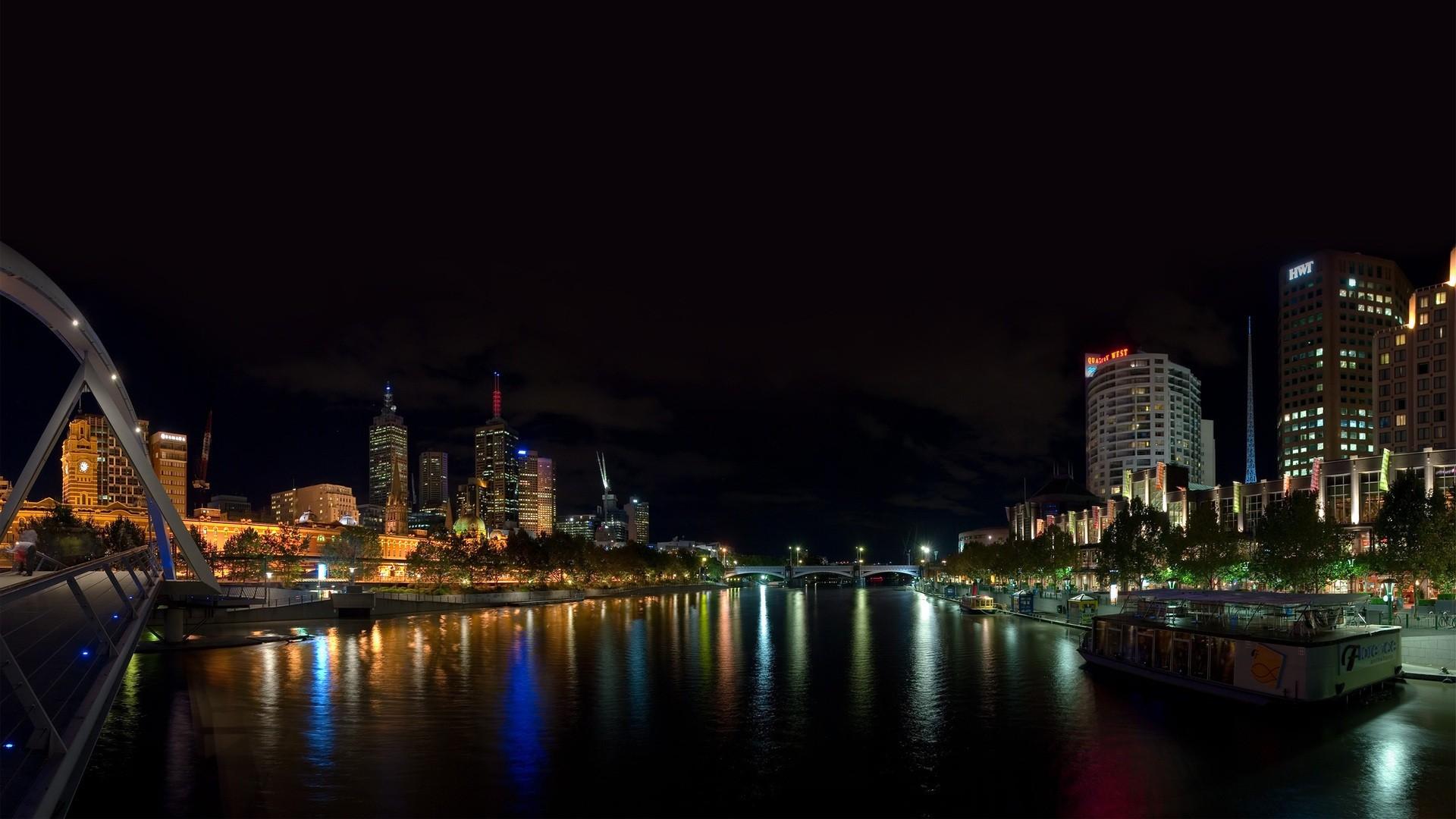 1920x1080 cityscapes, Night, Lights, Australia, Melbourne, Cities Wallpaper HD / Desktop and Mobile Background