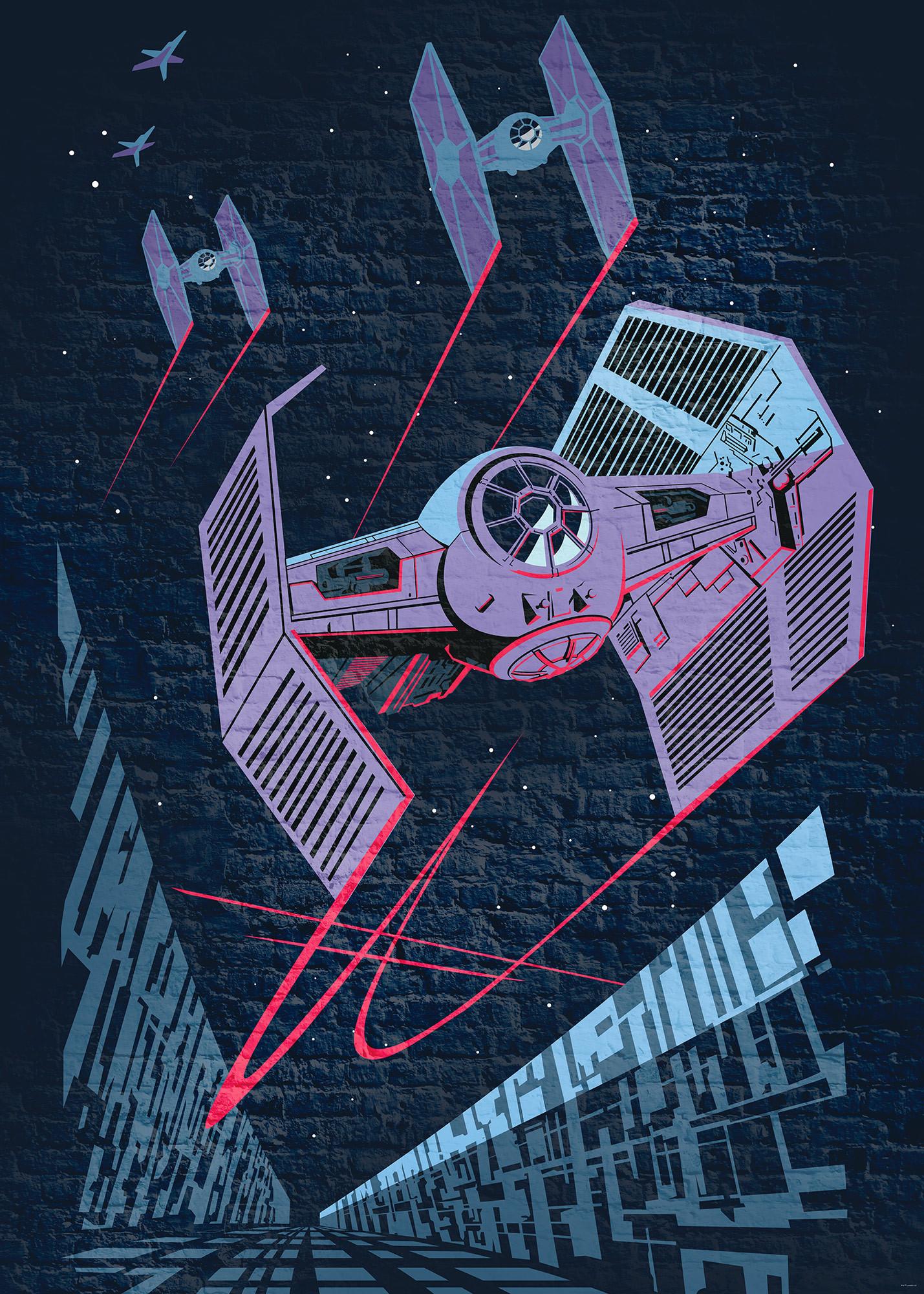 1429x2000 Non Woven Photomural Star Wars Classic Concrete TIE Fighter (DX4 038) From Disney