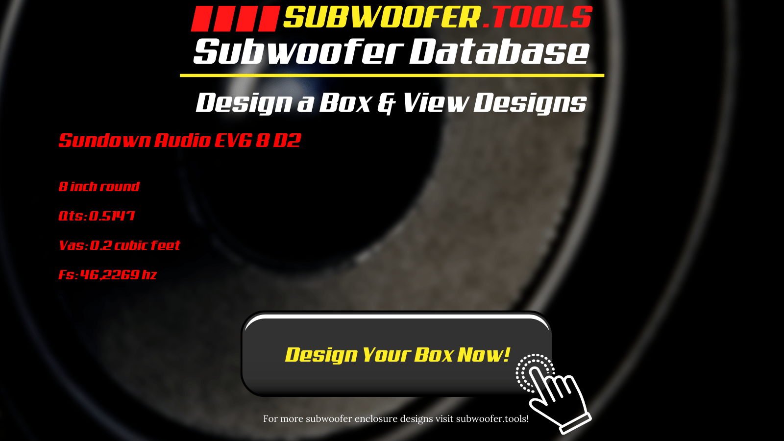 1600x900 Subwoofer Boxes for Sundown Audio EV6 8 D2.tools box design