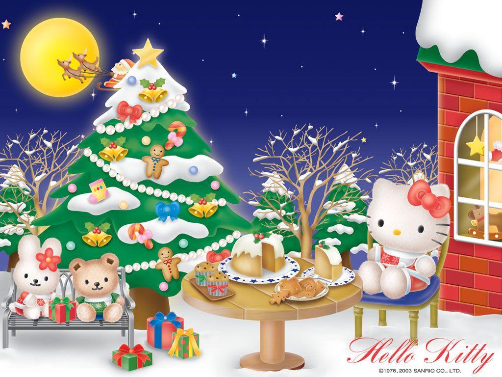 1024x768 Hello Kitty is a fictional character created by the Japanese company Sanrio. Description from func. Hello kitty christmas, Hello kitty wallpaper, Kawaii christmas