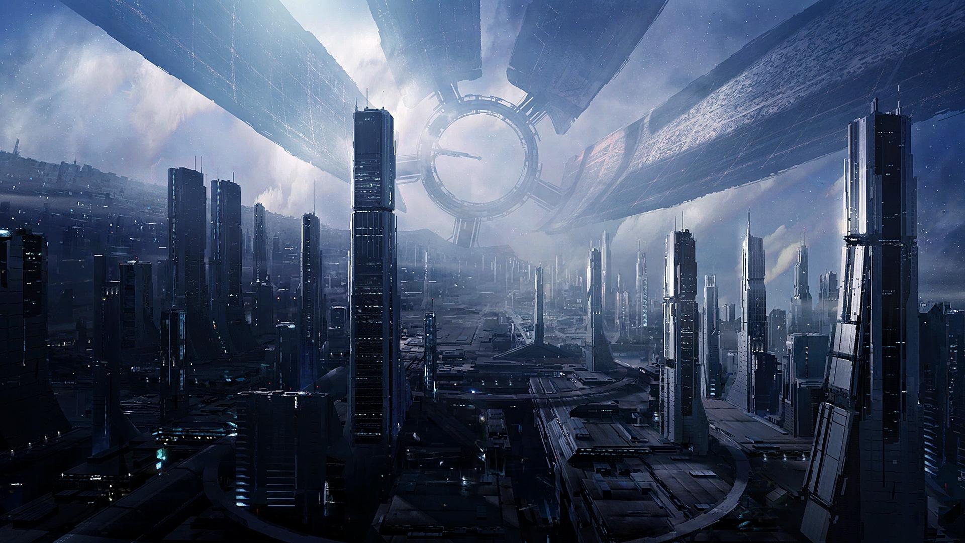 1920x1080 cityscapes futuristic photography mass effect fantasy art citadel mass effect 2 city skyline 1920