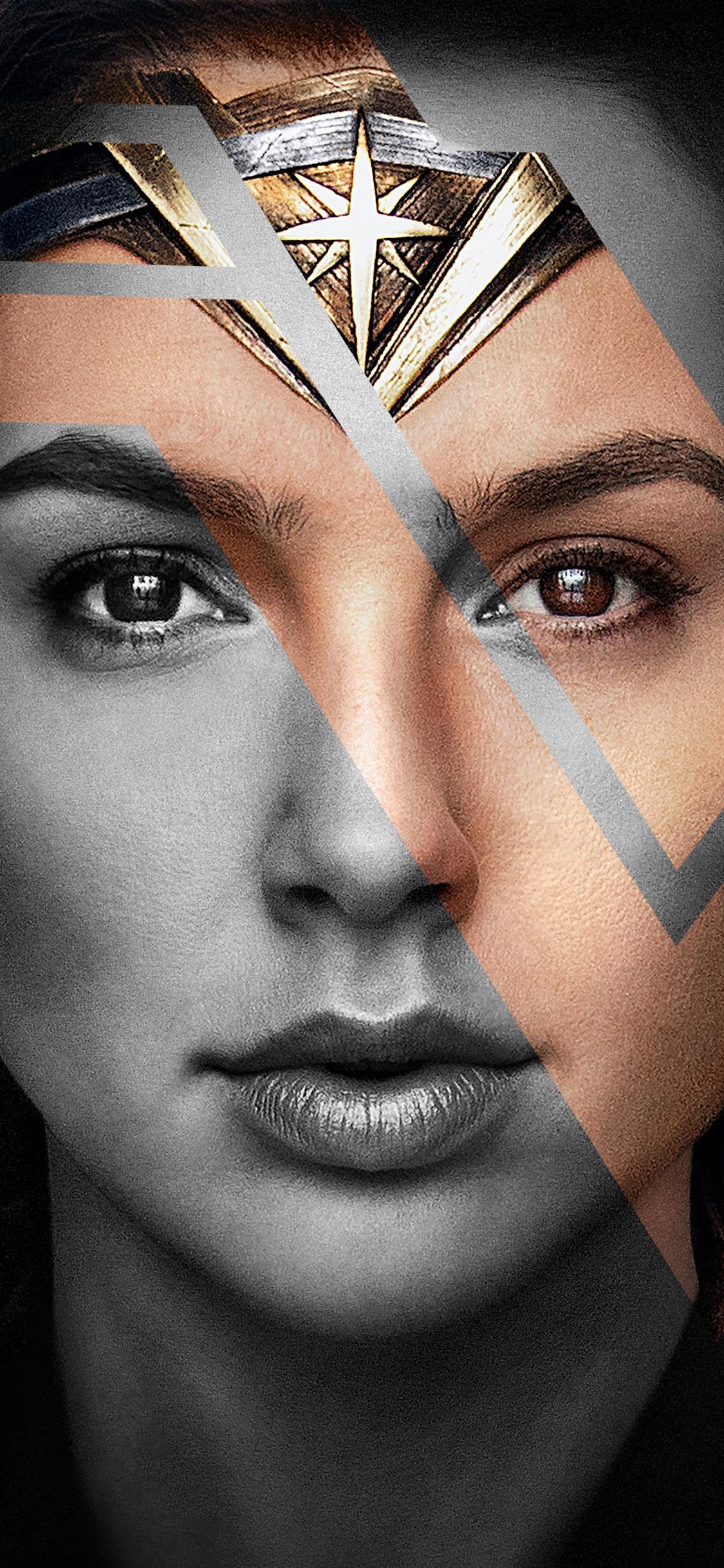 1125x2436 Wonder Woman, Gal Gadot, Justice League, Actress, Wallpaper Woman Gal Gadot Face