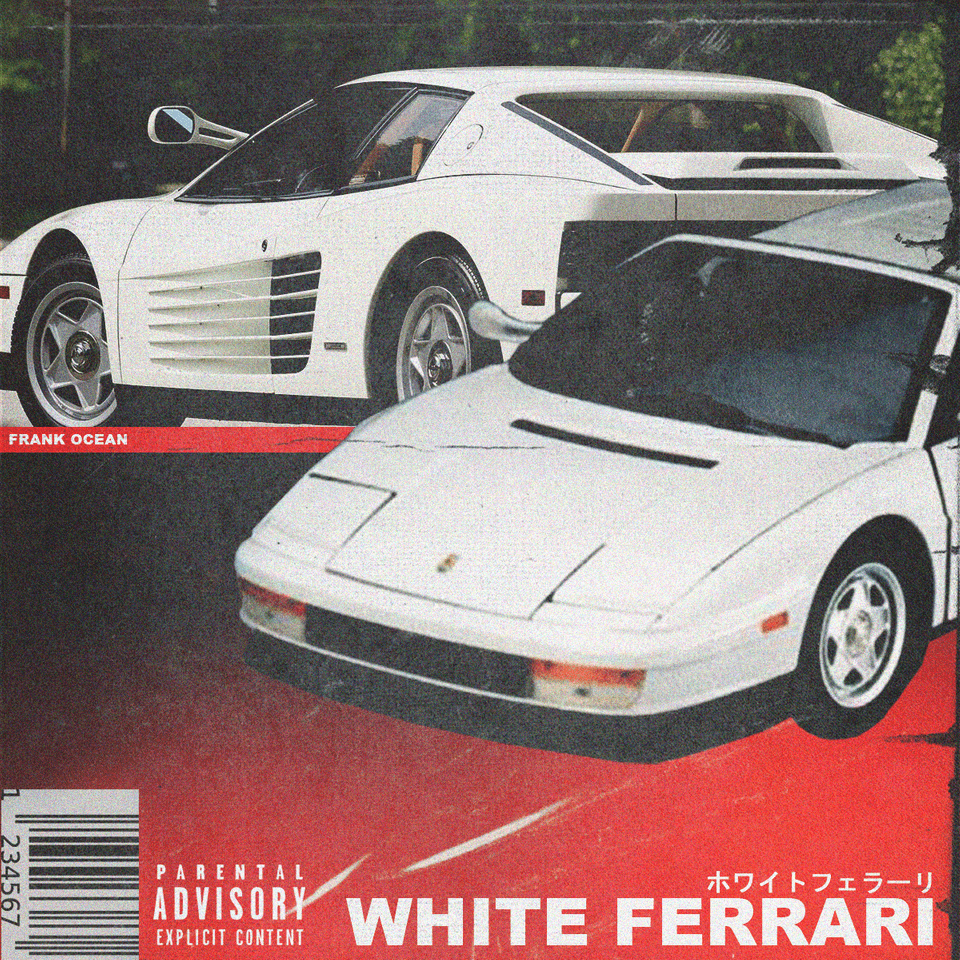 960x960 Frank Ocean Ferrari [Fan Art] [1200x1200] : FrankOcean. White ferrari, Pretty cars, Street racing cars