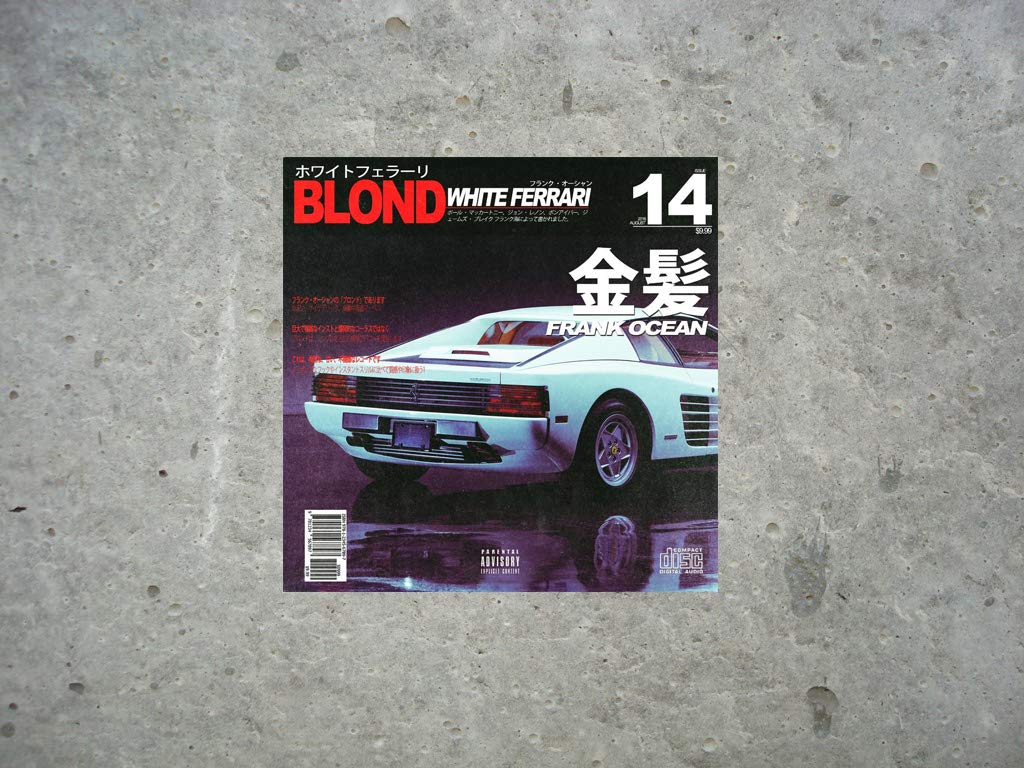 1024x768 Frank Ocean White Ferrari BLOND Poster Print Decor Gift : Handmade Products