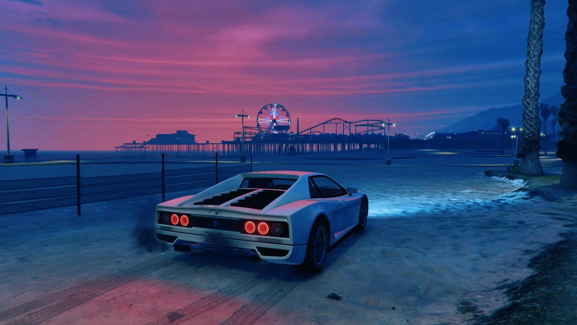 1920x1080 White Ferrari, Had a good time. ( Screen from GTA V): FrankOcean