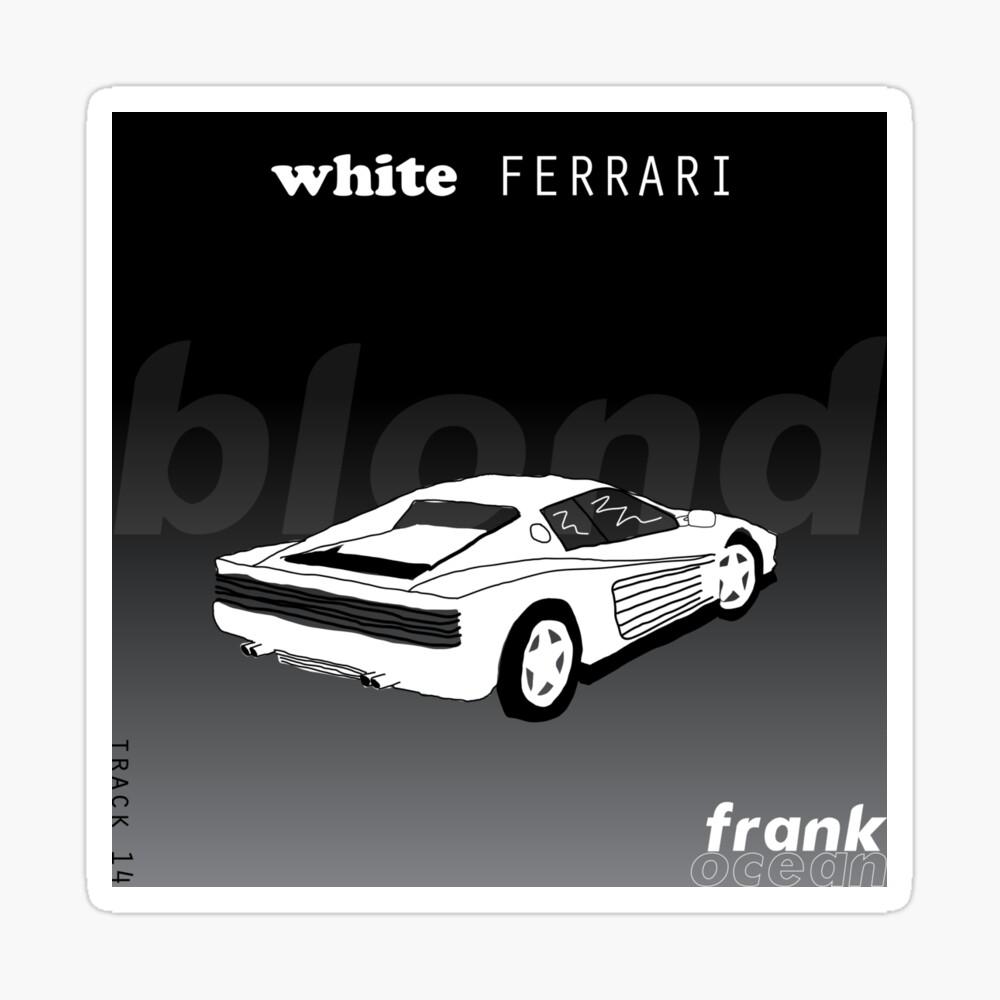 1000x1000 white ferrari single cover Poster