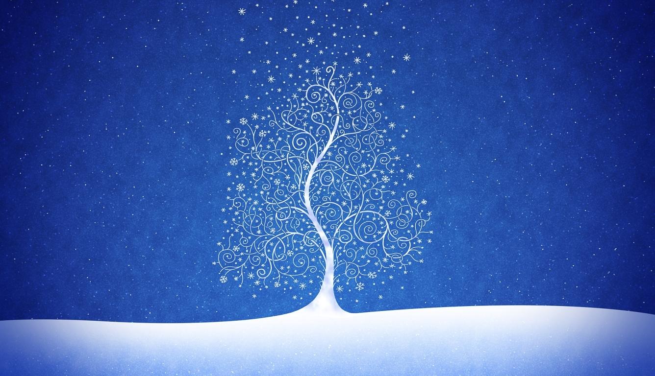 1336x768 drawing, tree, blue HD Laptop Wallpaper, HD Holidays 4K Wallpaper, Image, Photo and Background