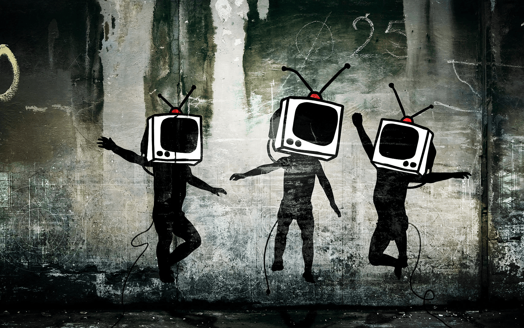 1680x1050 Street Art TV heads