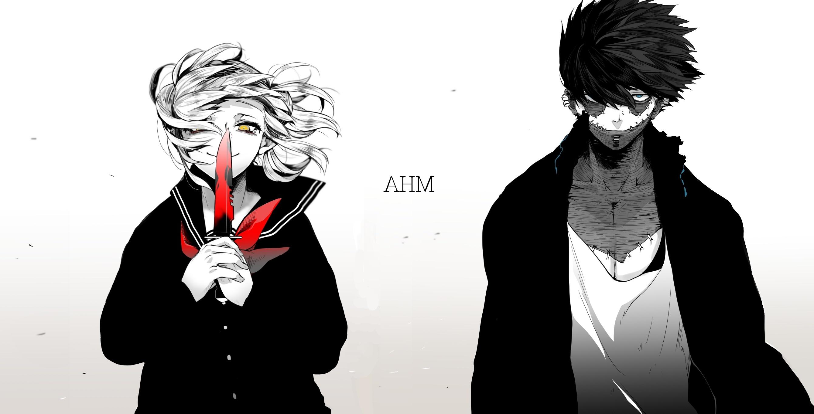 2680x1364 Wallpaper Dabi, Toga Himiko, Boku No Hero Academia, Black And White:2680x1364