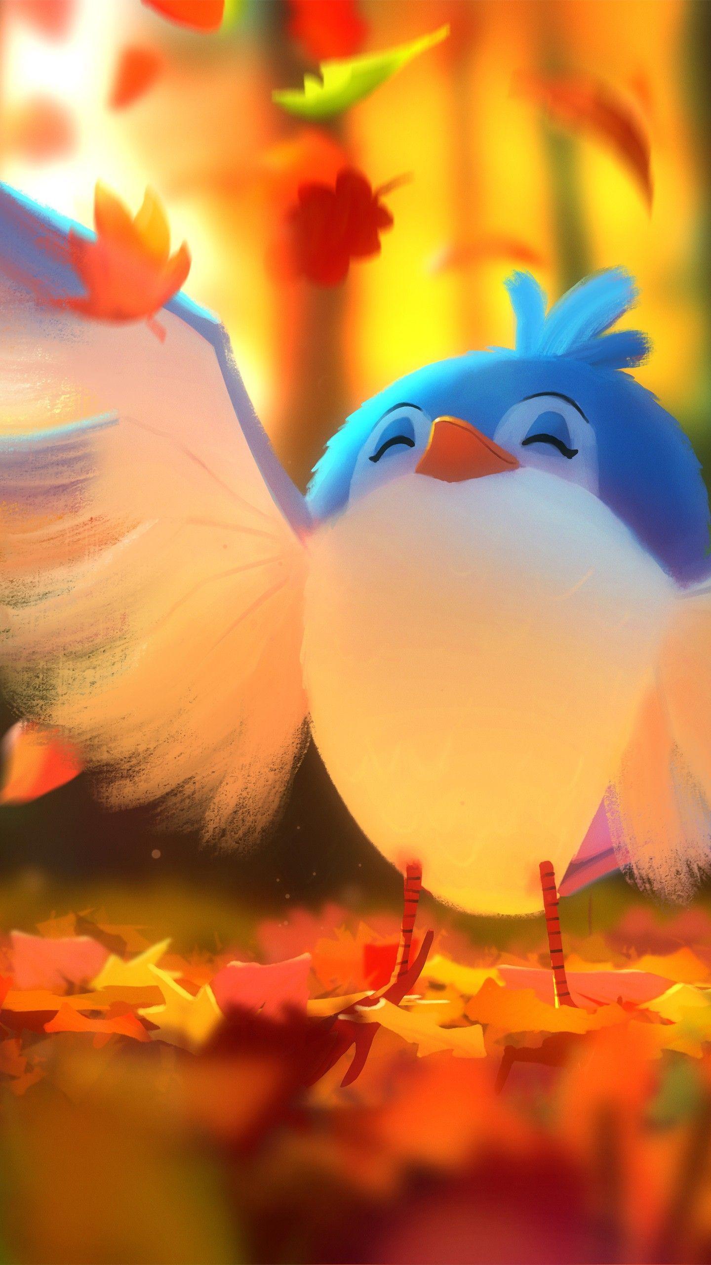 1440x2560 Kawaii Birds Wallpaper