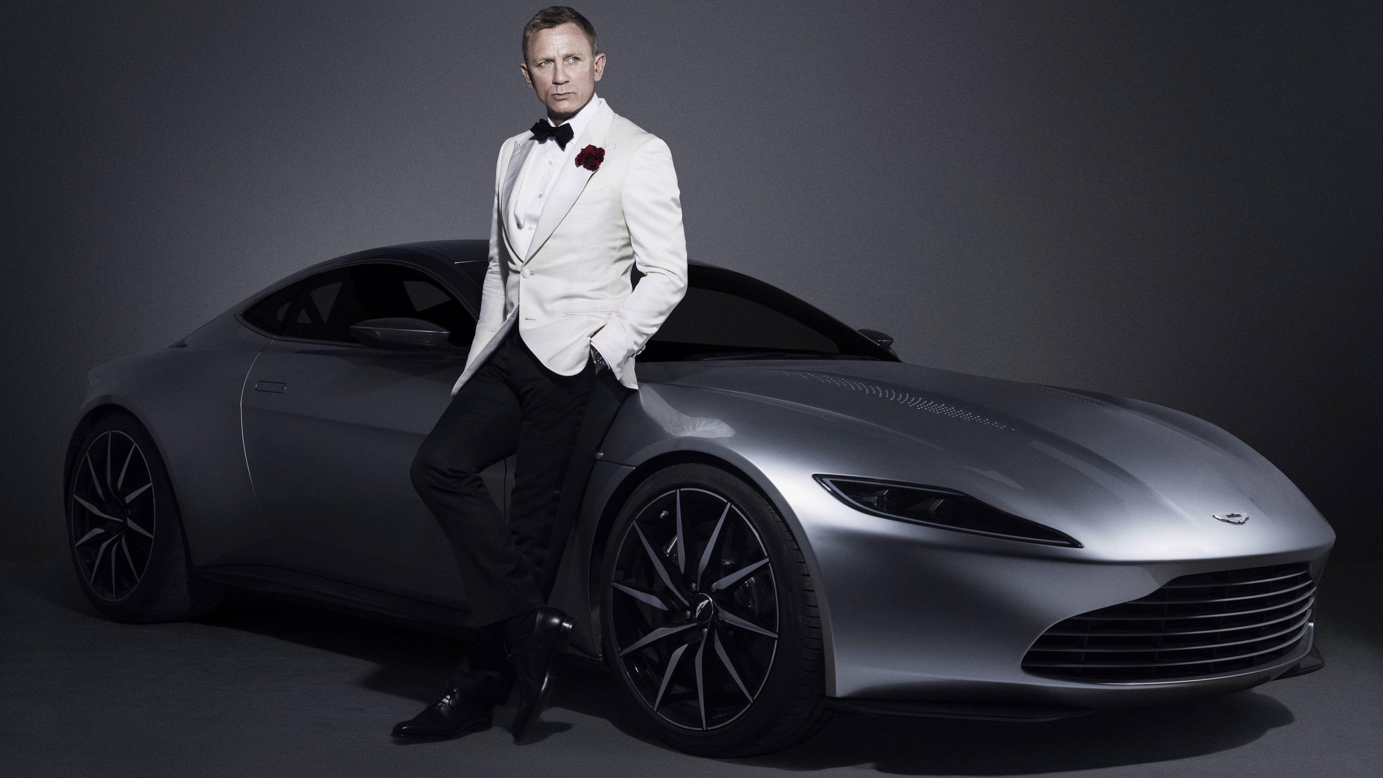 4608x2592 Daniel Craig 007 James Bond Aston Martin Car Photohoot 5K Wallpaper, HD Celebrities 4K Wallpaper, Image, Photo and Background