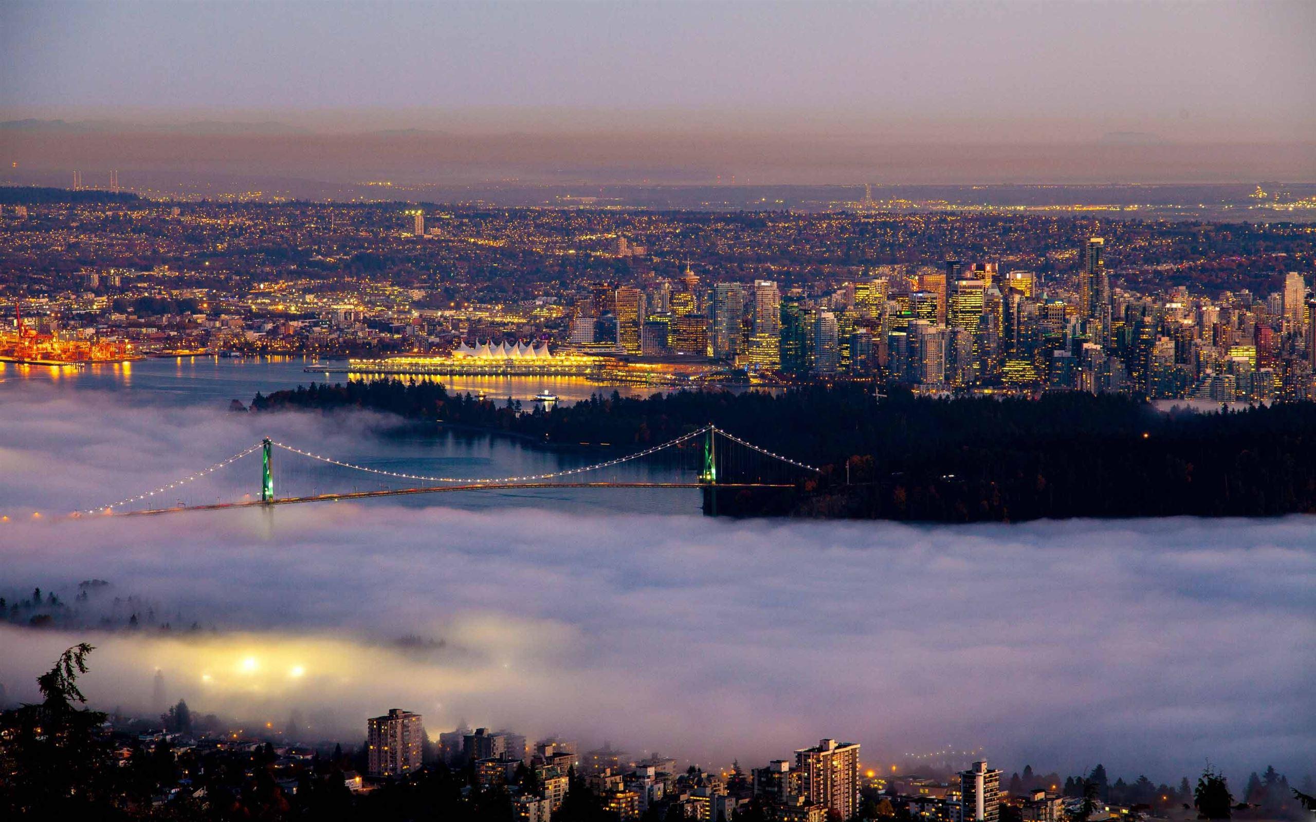 2560x1600 Vancouver Fog City Mac Wallpaper Download