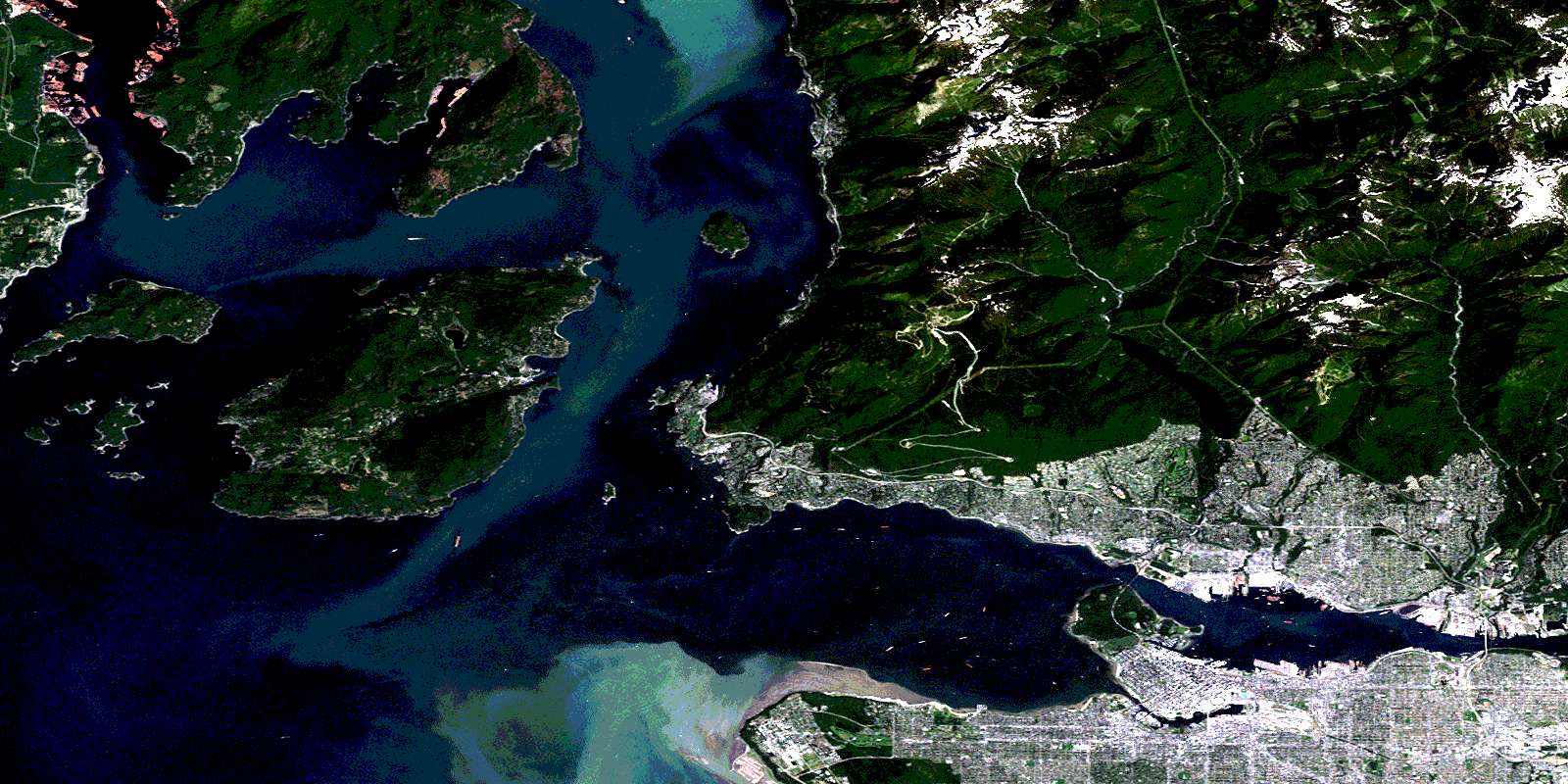 1600x800 North Vancouver BC Free Satellite Image Map at 1:000