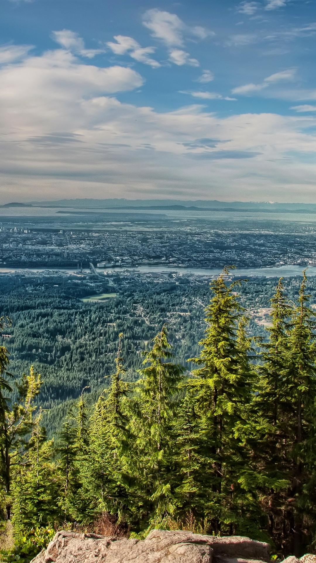 1080x1920 Wallpaper Trees, mountains, North Vancouver, river, Canada 2880x1800 HD Picture, Image