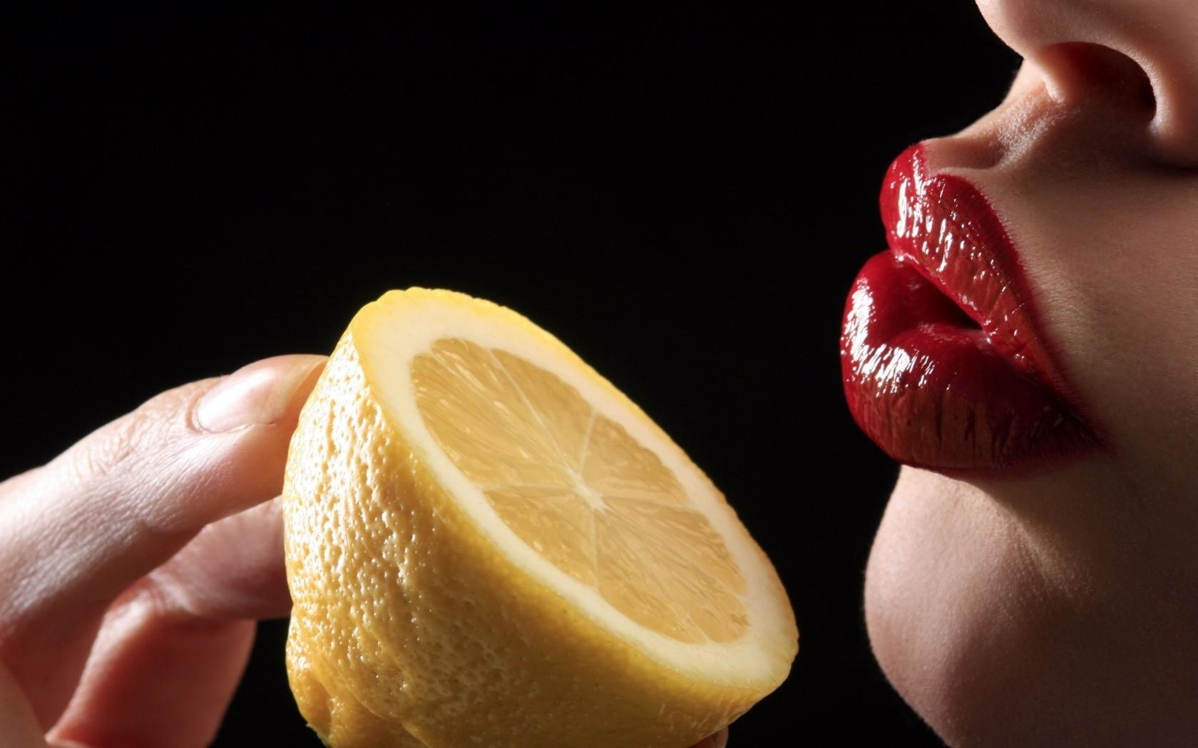 1680x1050 closeup lips lemons black background High Quality Wallpaper, High Definition Wallpaper