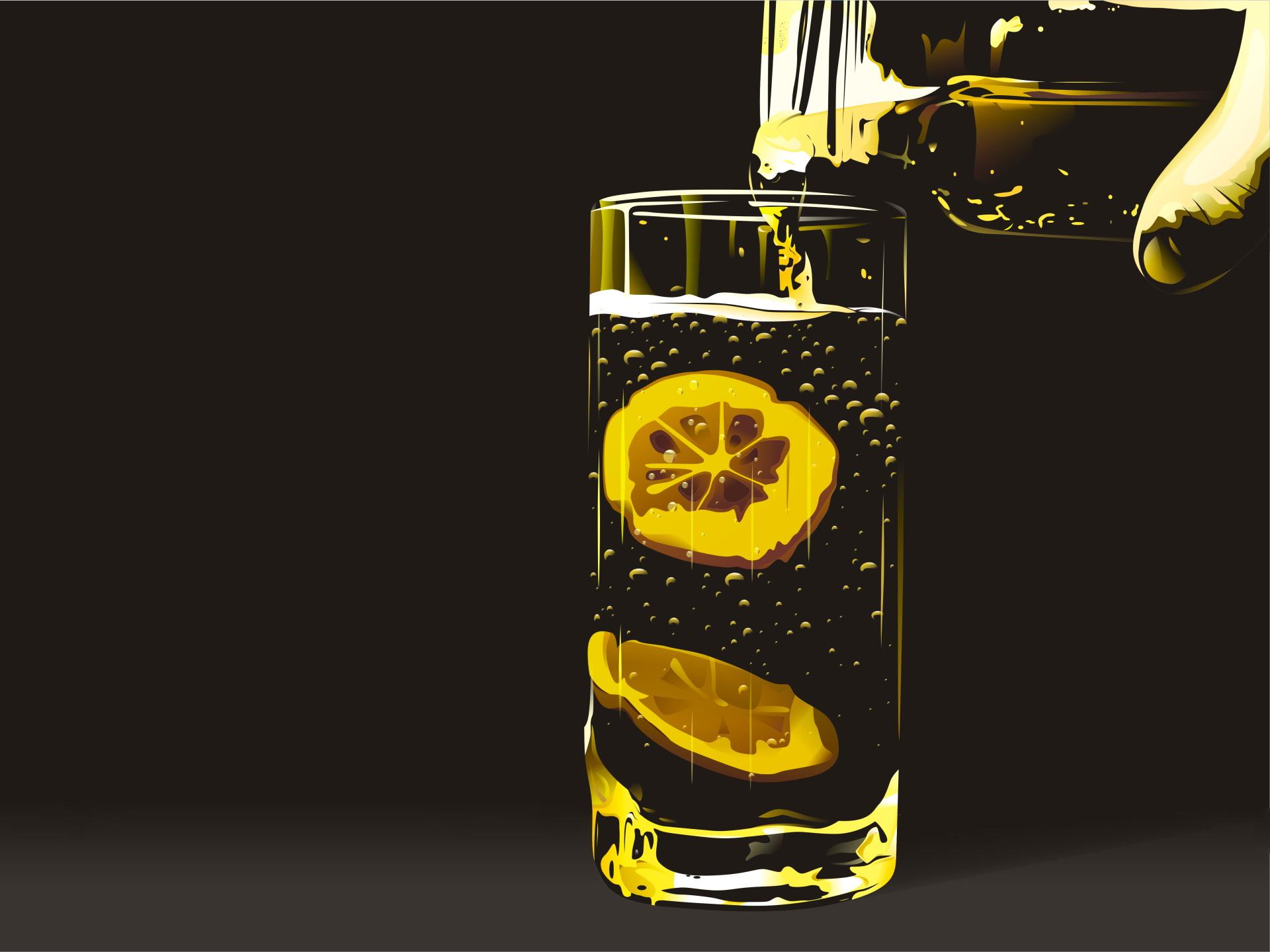 1920x1440 glass, Hands, Bubbles, Artwork, Drinks, Lemonade, Simple, Background, Lemons Wallpaper HD / Desktop and Mobile Background