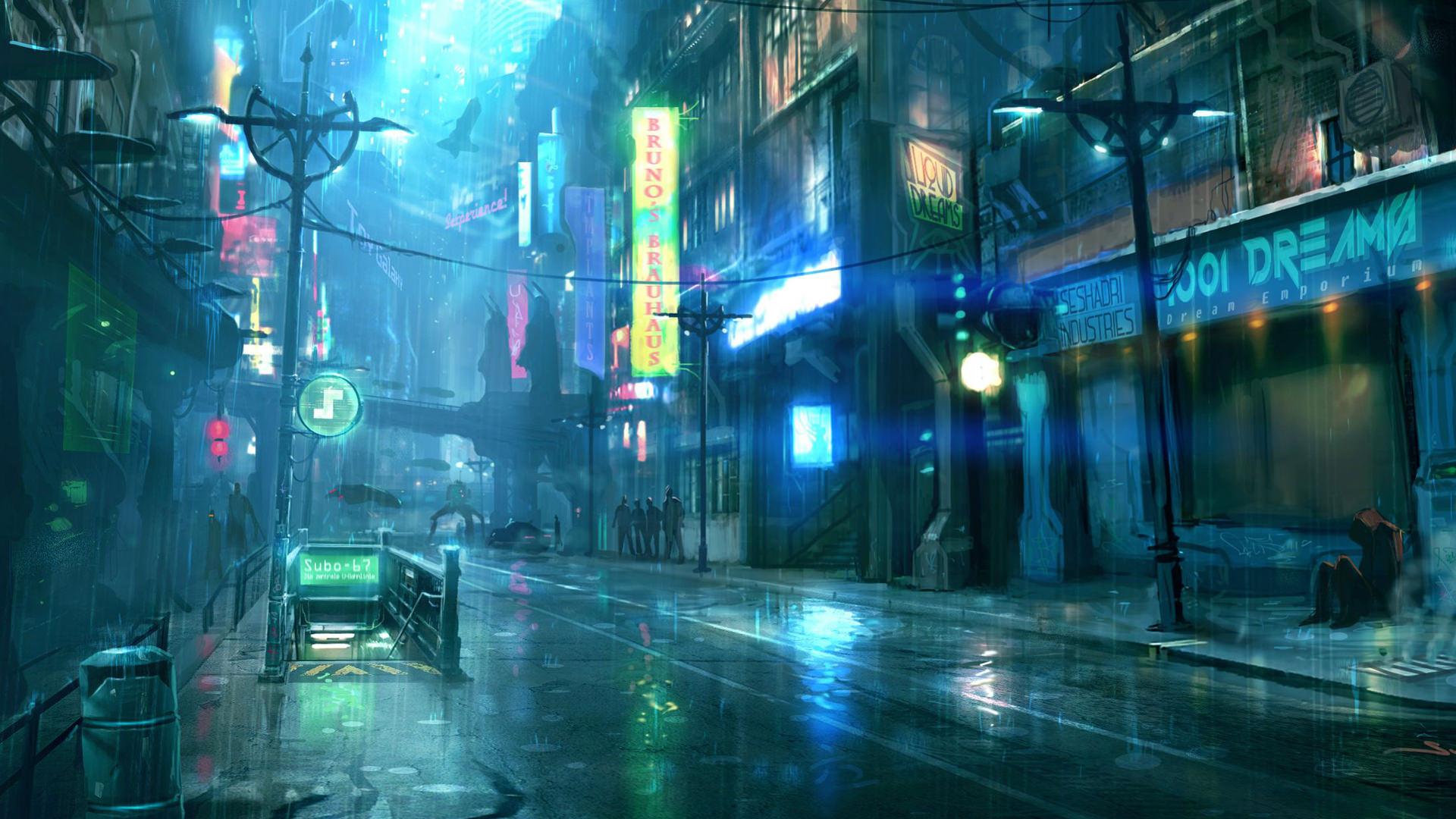 1920x1080 Dark Cyberpunk Street