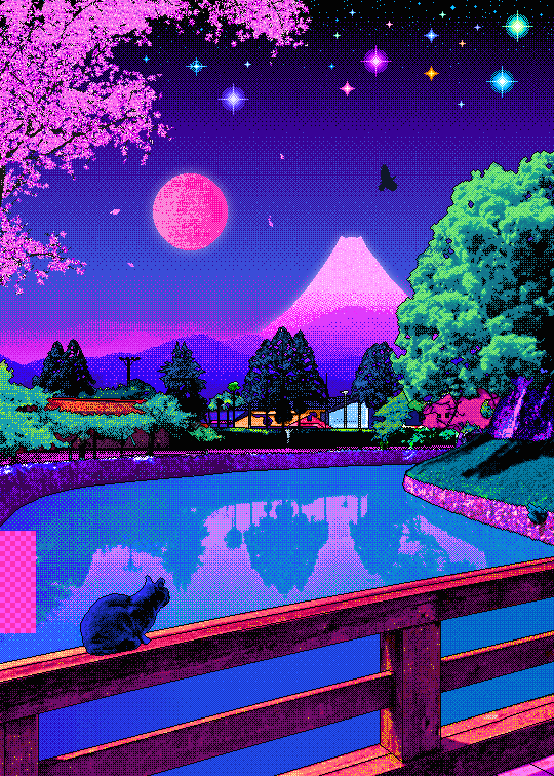 1080x1512 Vaporwave Aesthetic Scenery HD Wallpaper