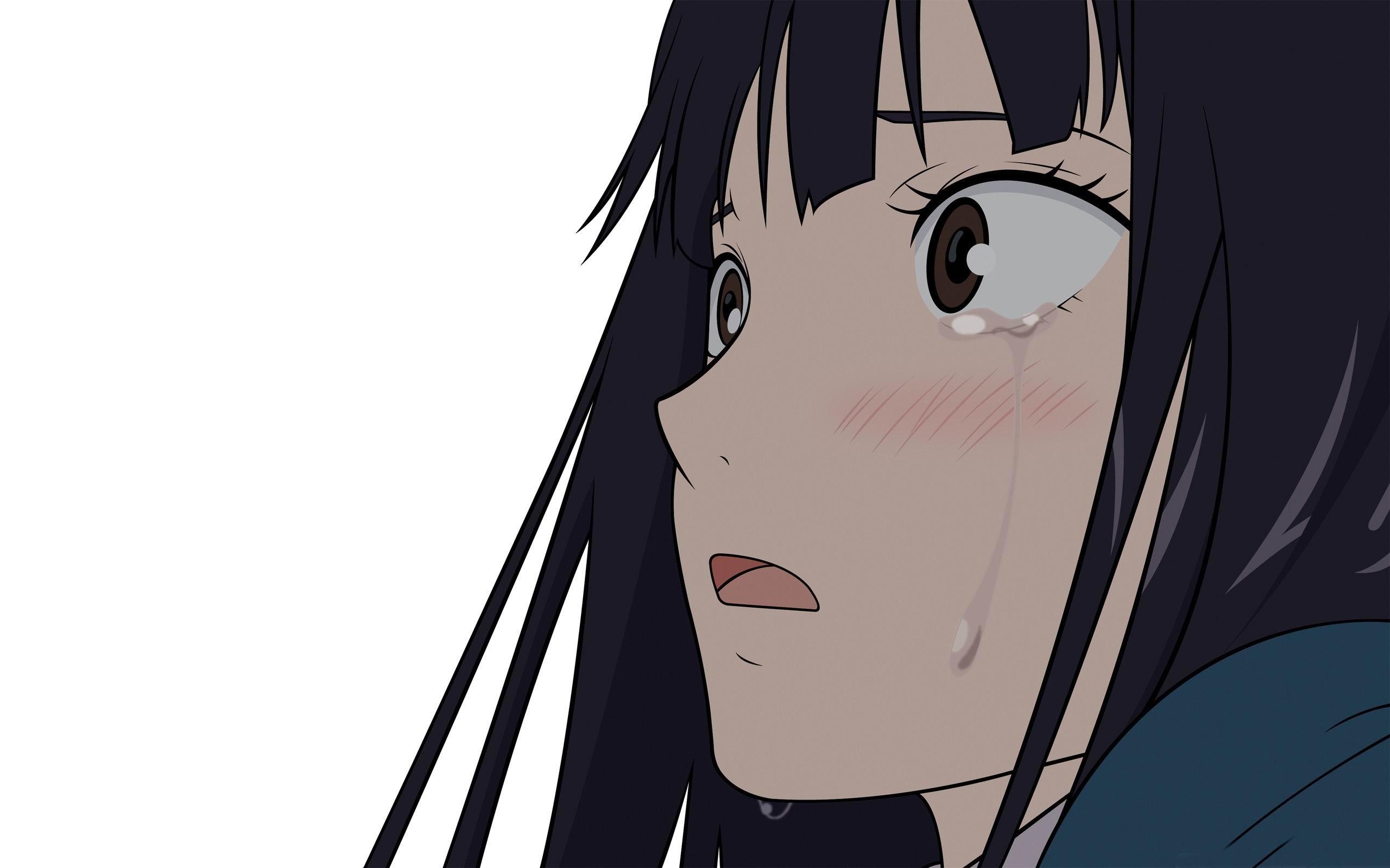 2560x1600 Anime Girl Crying Cartoon Character Design Wallpaper