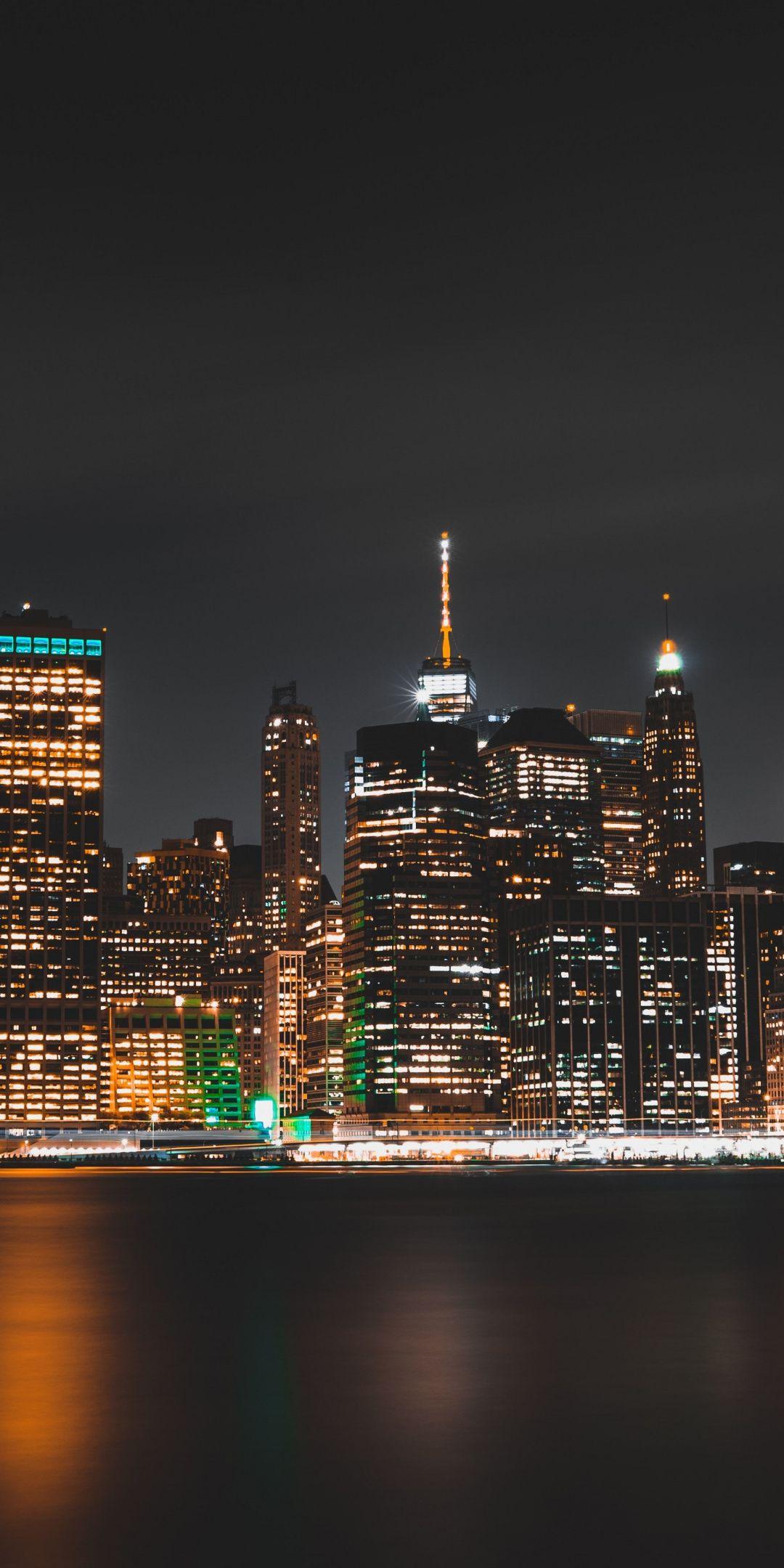1080x2160 Brooklyn, cityscape, buildings, night, 1080x2160 wallpaper. Cityscape, Cityscape wallpaper, City landscape
