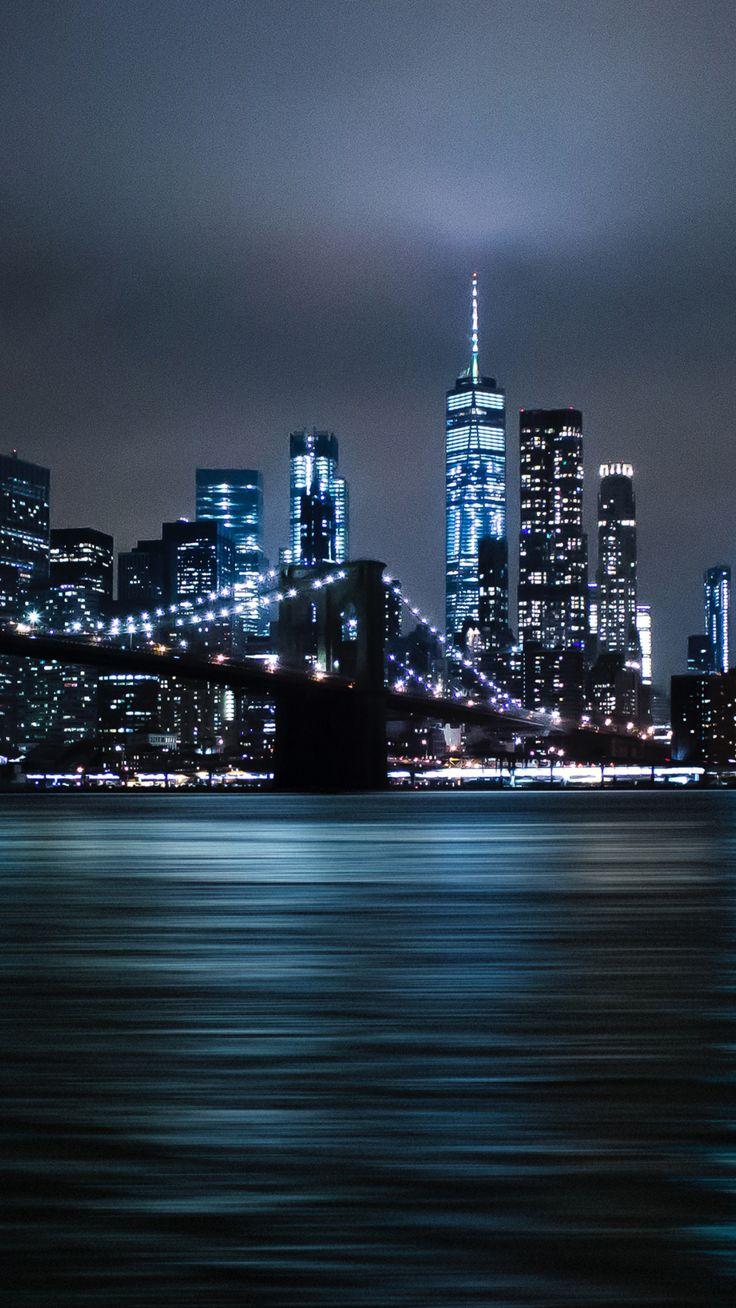 736x1308 Brooklyn Bridge, night, cityscape wallpaper. Cityscape wallpaper, Cityscape, City wallpaper