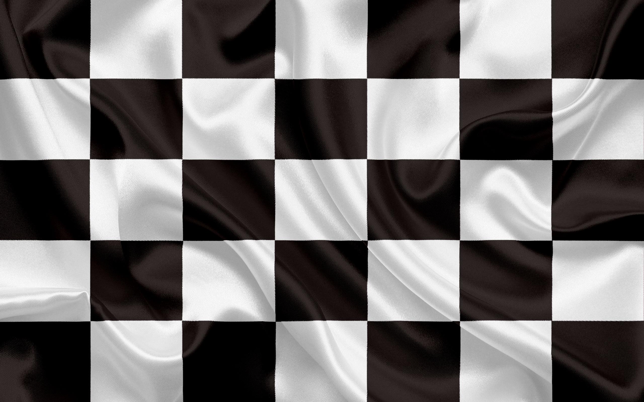 2560x1600 Download wallpaper Checkered Flag, black white flag, finish flag, silk flags for desktop with resolution 2560x1600. High Quality HD picture wallpaper