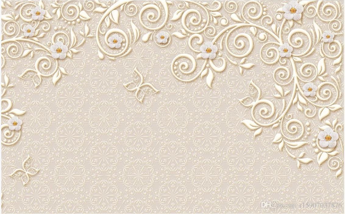 1132x704 Custom Photo Wallpaper For Walls 3D Murals Wallpaper Diamond Pearl Flower Romantic Beautiful European TV Background Wall Papers Home Decor From R $8.97