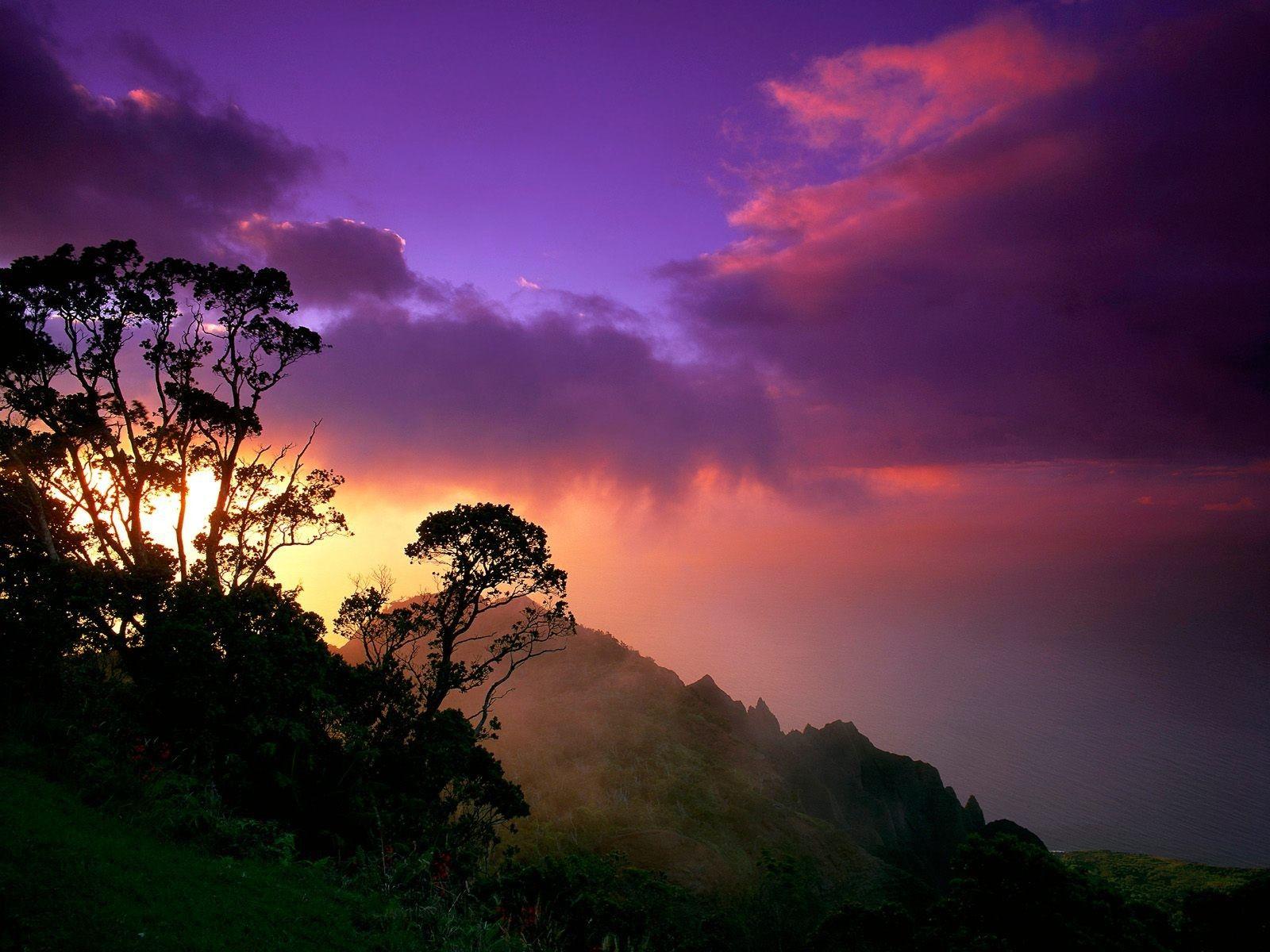 1600x1200 Sunsets: Pali Nature Coast Sunsets Sunset Kauai Sky Hawaii HD