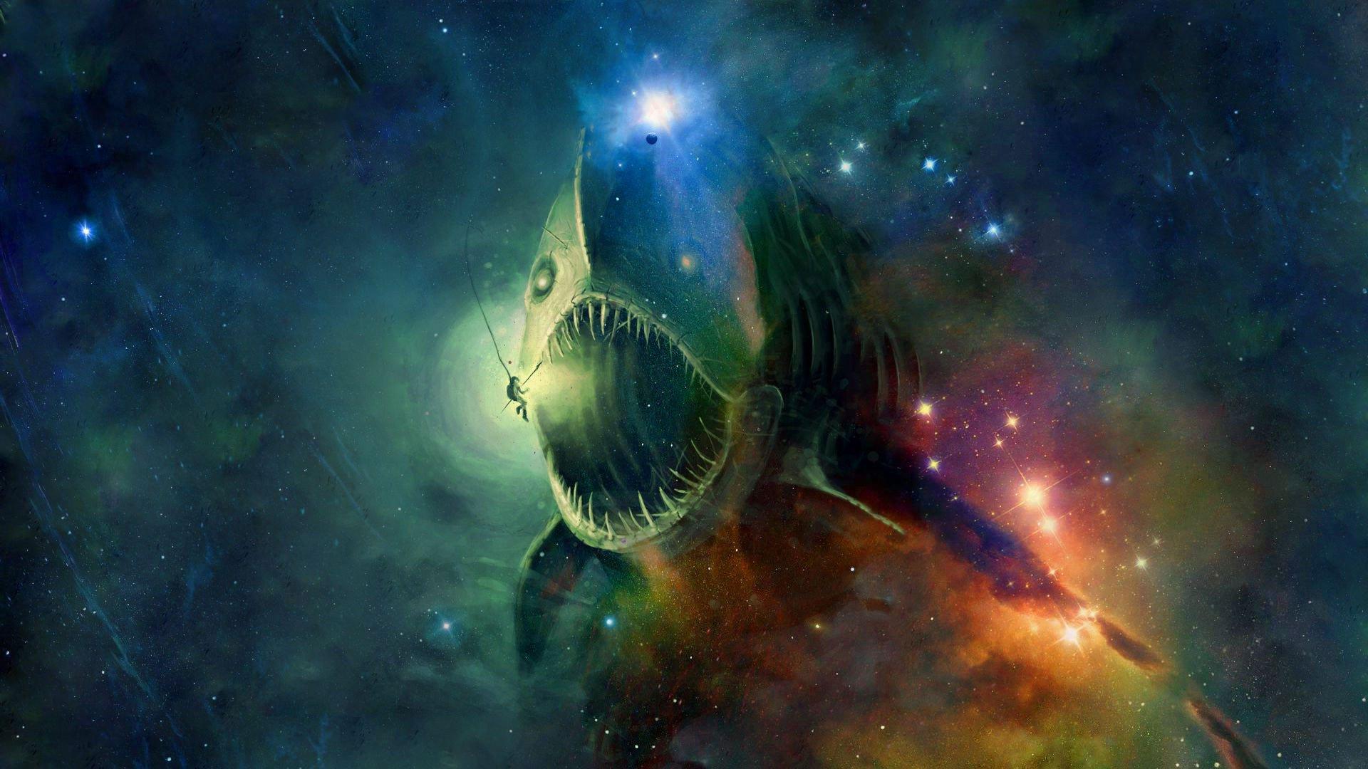 1920x1080 ANGLERFISH fish ocean sea underwater dark creepy monster fangs wallpaperx1080