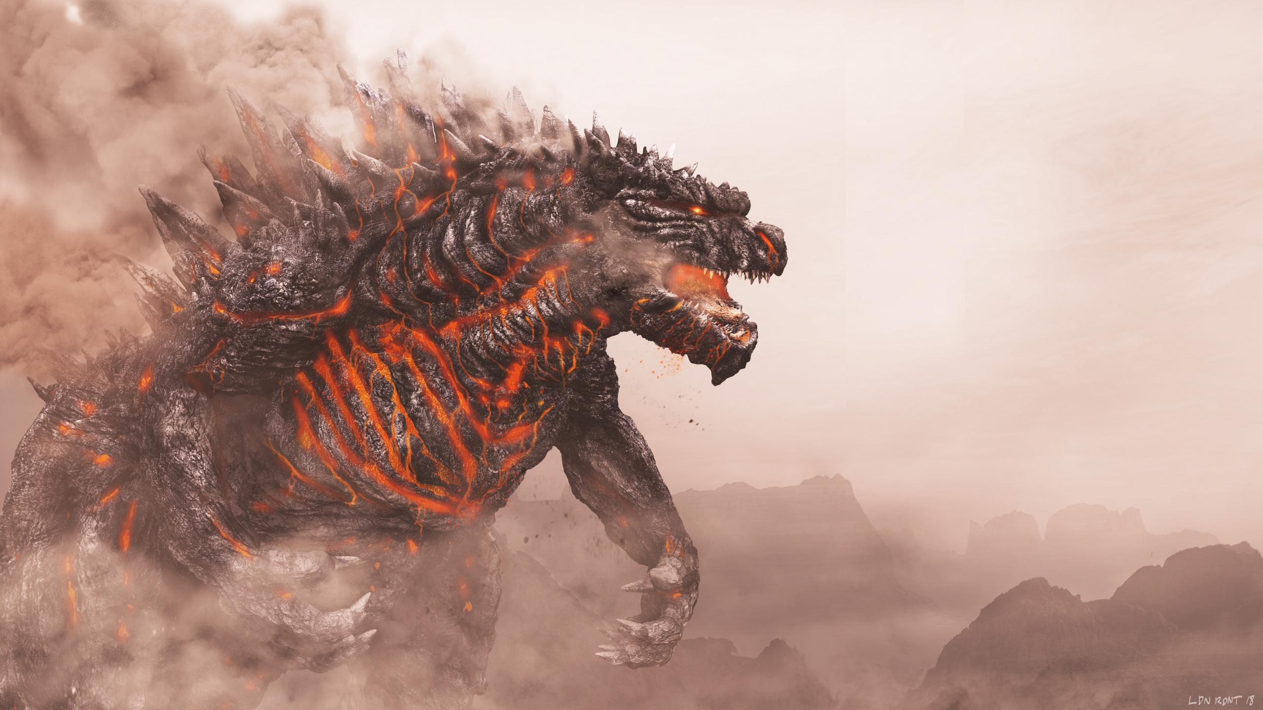 2560x1440 Download Godzilla, king of monster, artwork wallpaper, 2560x Dual Wide, Widescreen 16: Widescreen