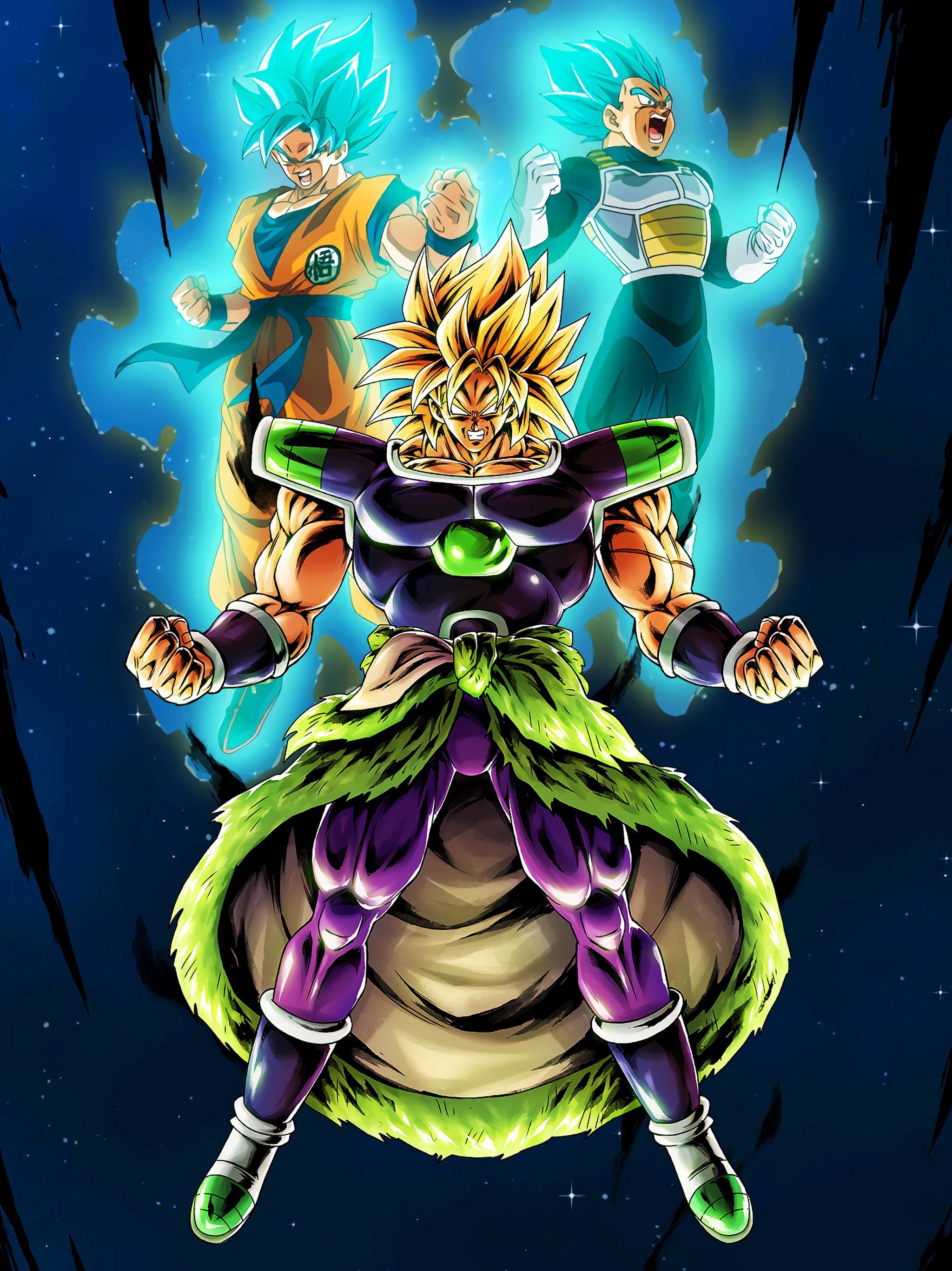 2048x2732 Broly Goku Vegeta Dragon Ball Super: Broly 8K Wallpaper