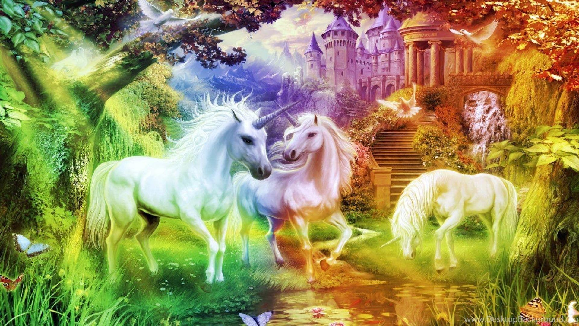 1920x1080 Cute Rainbow Unicorn Desktop Wallpaper