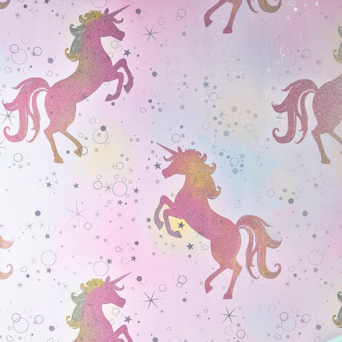 1200x1200 Be Dazzled Dancing Unicorn Wallpaper Rainbow Coloroll M1423