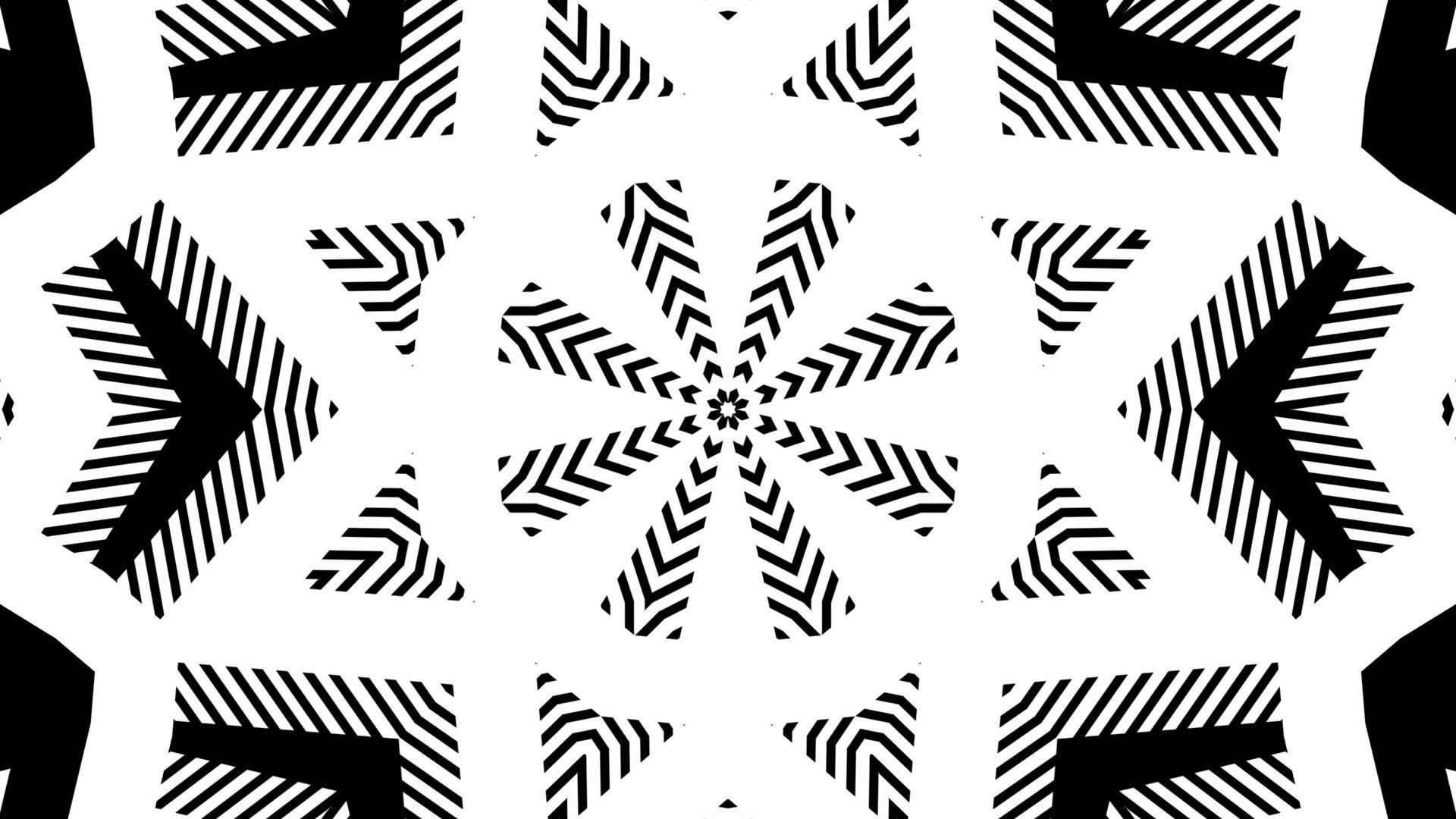 1920x1080 Black n white kaleidoscope HD Wallpaper