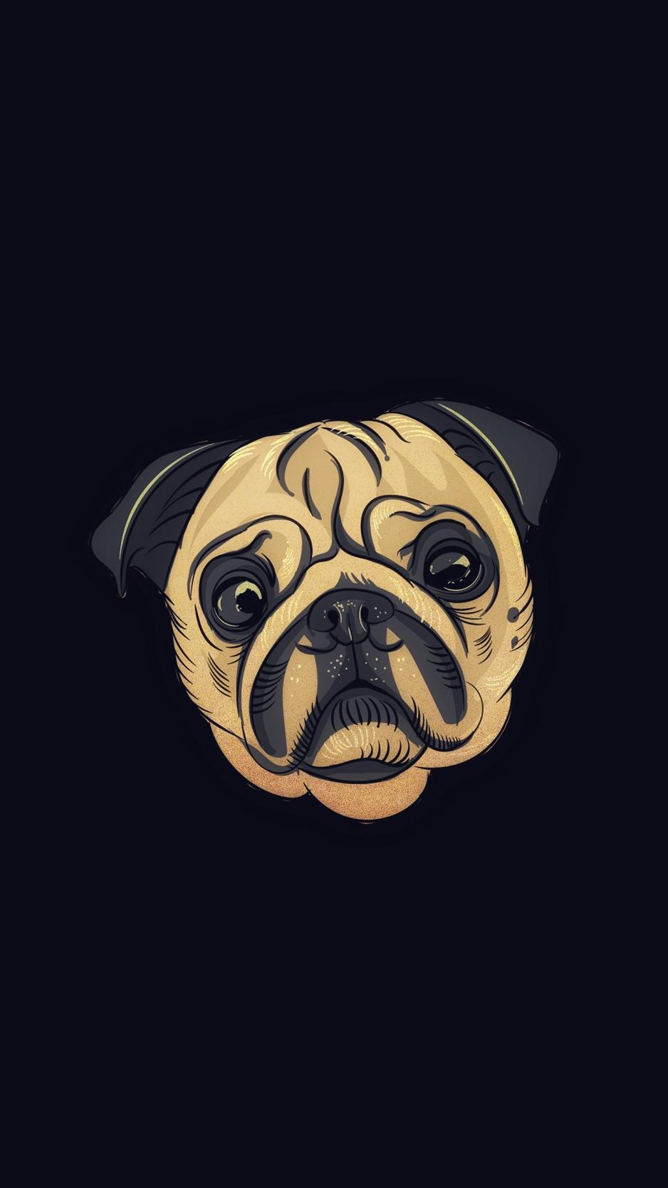 938x1668 Wallpaper Pug, Dog, Art, Cute Wallpaper For iPad Pro