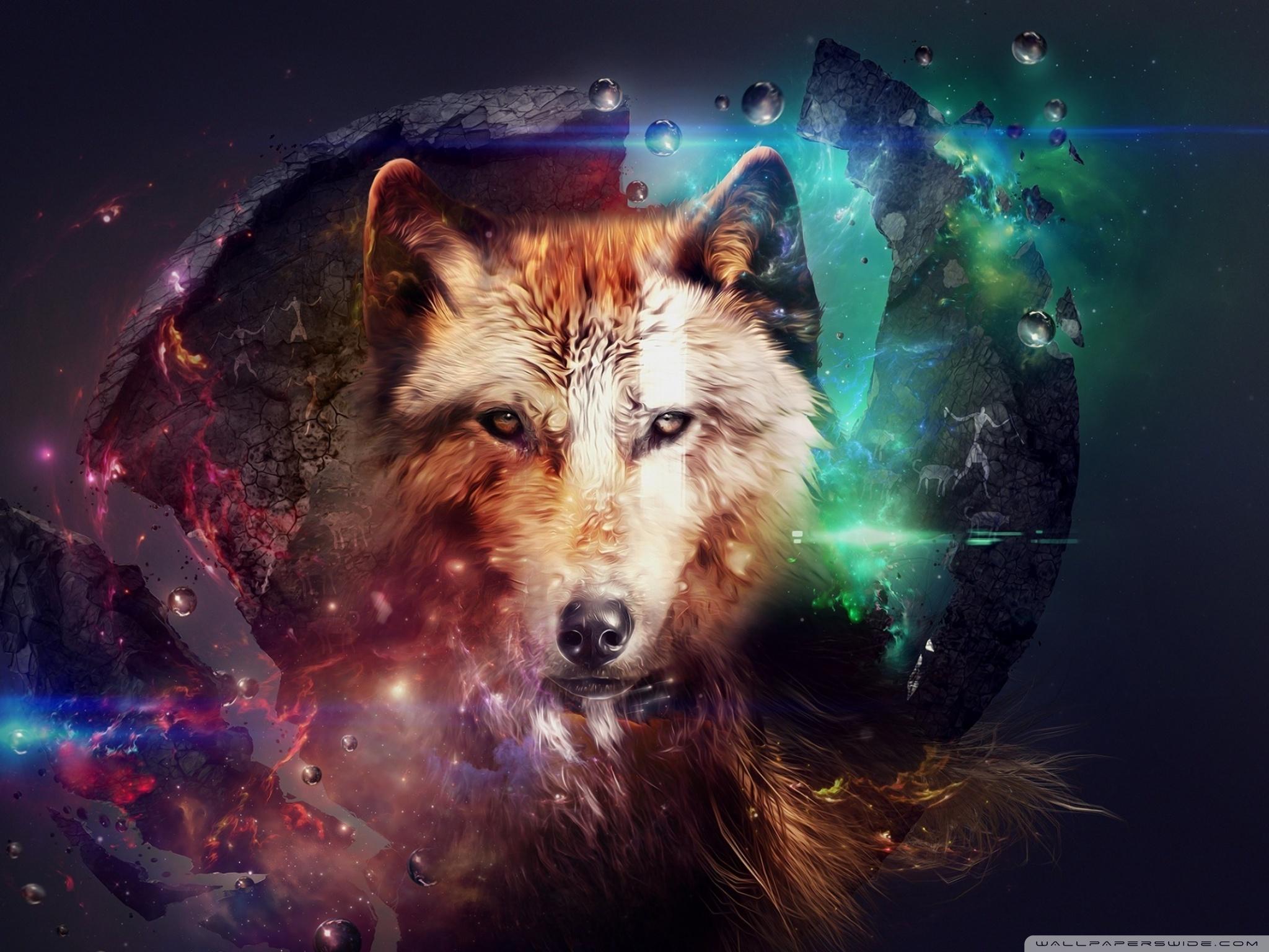 2048x1536 Magic Wolf Ultra HD Desktop Background Wallpaper for 4K UHD TV : Tablet