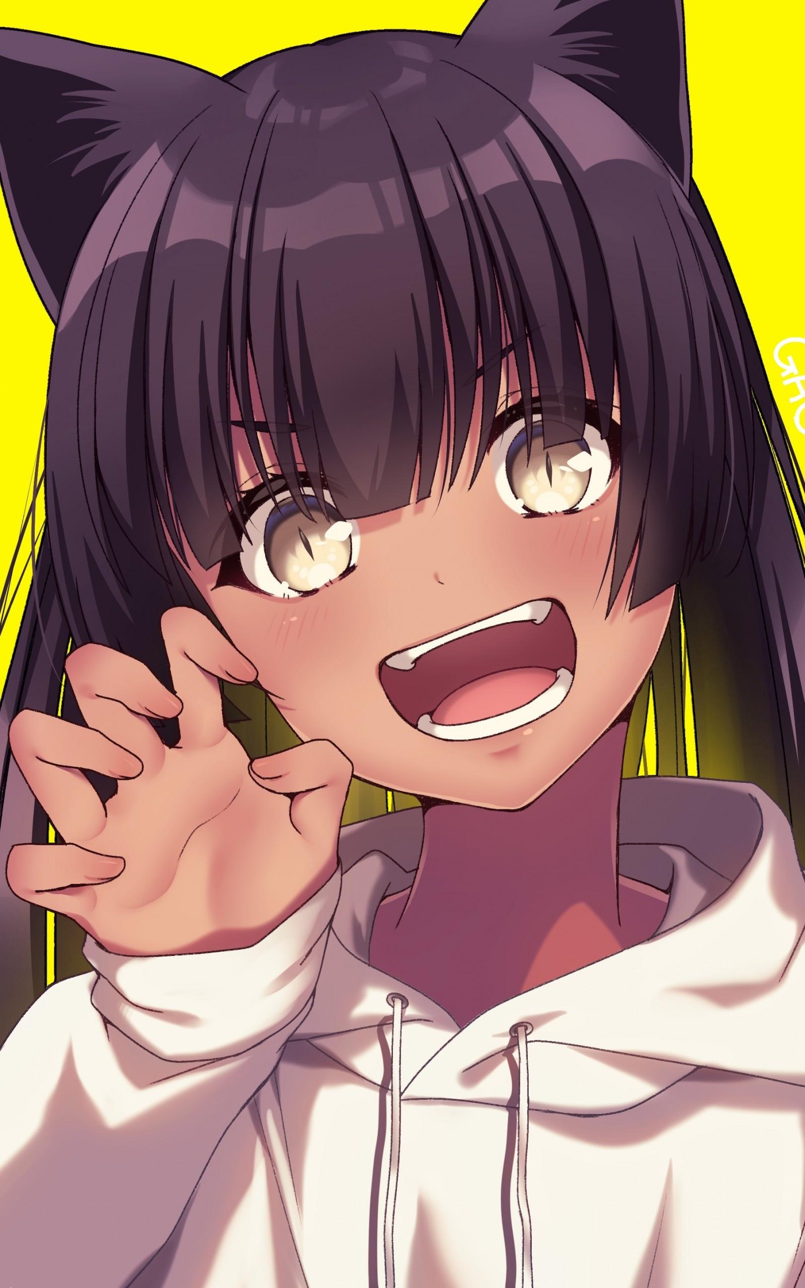 1600x2560 Download 1600x2560 Anime Girl, Animal Ears, Roar, Nekomimi, Cute, Loli Wallpaper for Google Nexus 10