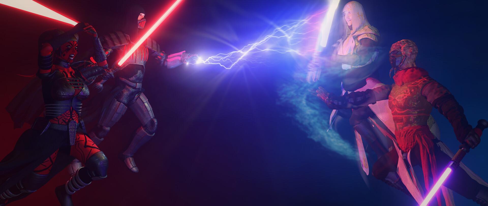1920x810 Jedi vs sith creation wallpaper, kev.creation