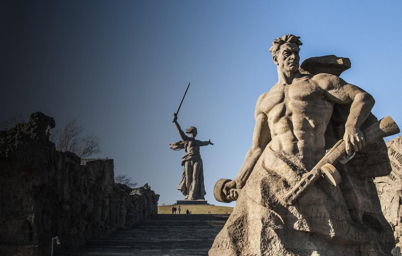 1332x850 Wallpaper memory, Sword, Homeland, Mamaev Kurgan, Motherland, Motherland, The Motherland calls, architecture image for desktop, section город