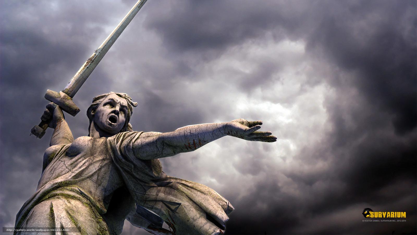 1600x900 Download wallpaper Survarium, Volgograd, Mamaev Kurgan, The Motherland Calls free desktop wallpaper in the resolution 1920x1080