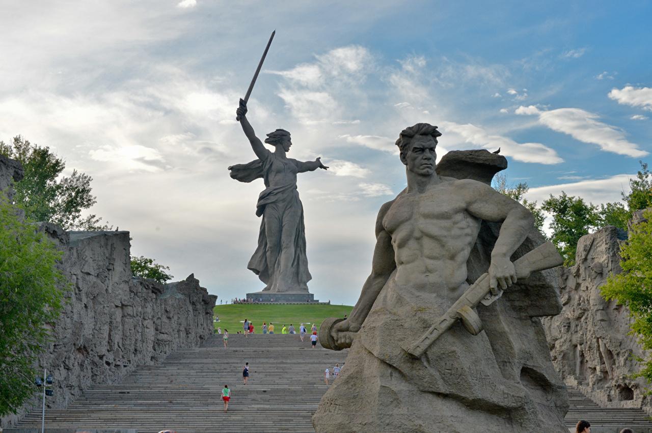 1280x851 Photos Volgograd Russia Man Monuments The Motherland Calls, Mamayev