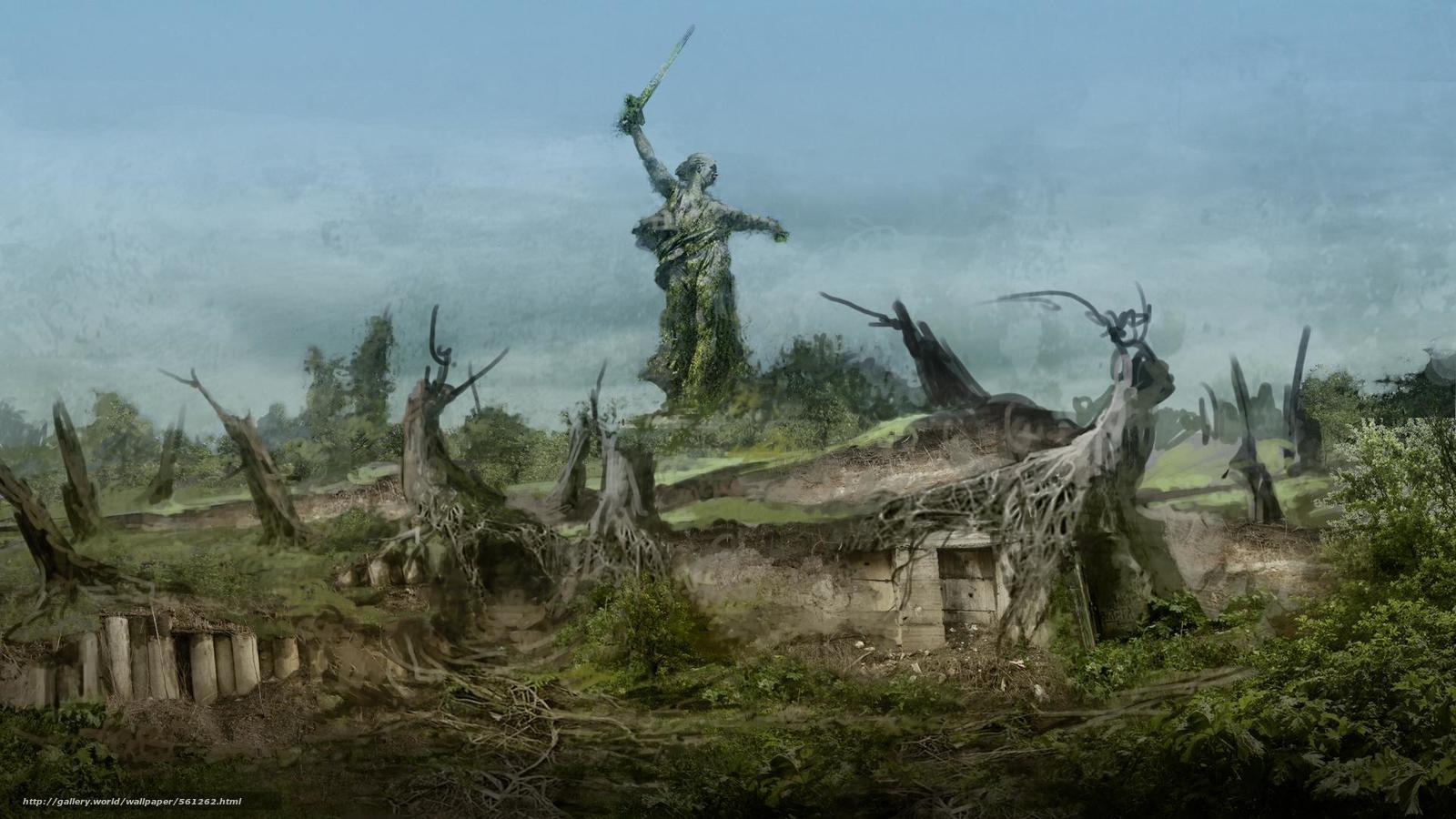 1600x900 Download wallpaper Survarium, Volgograd, Mamaev Kurgan, The Motherland Calls free desktop wallpaper in the resolution 1920x1080