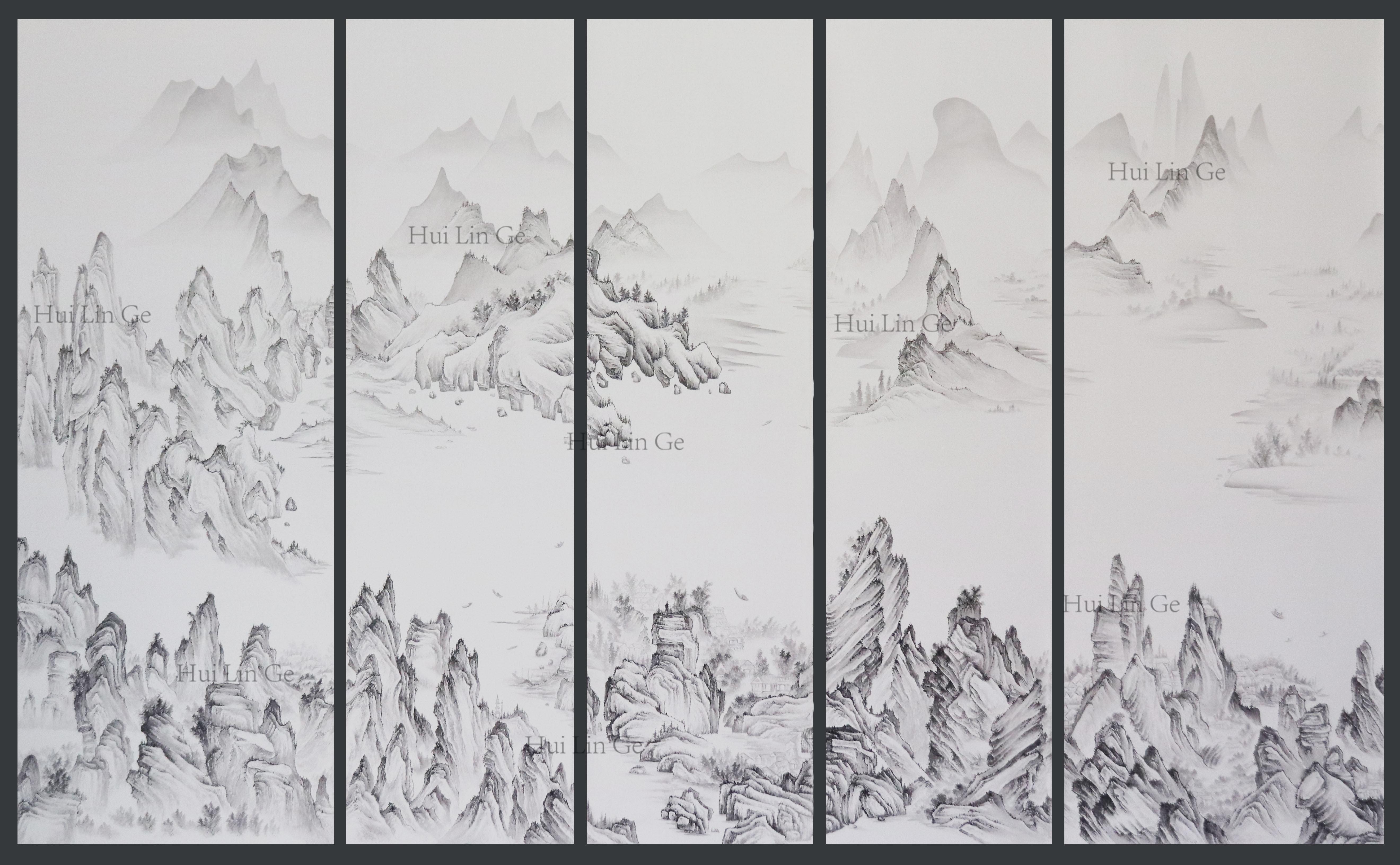 5281x3264 Custom Chinese Vast Territory Pf The Motherland Hand Painted Silk Wallpaper from China