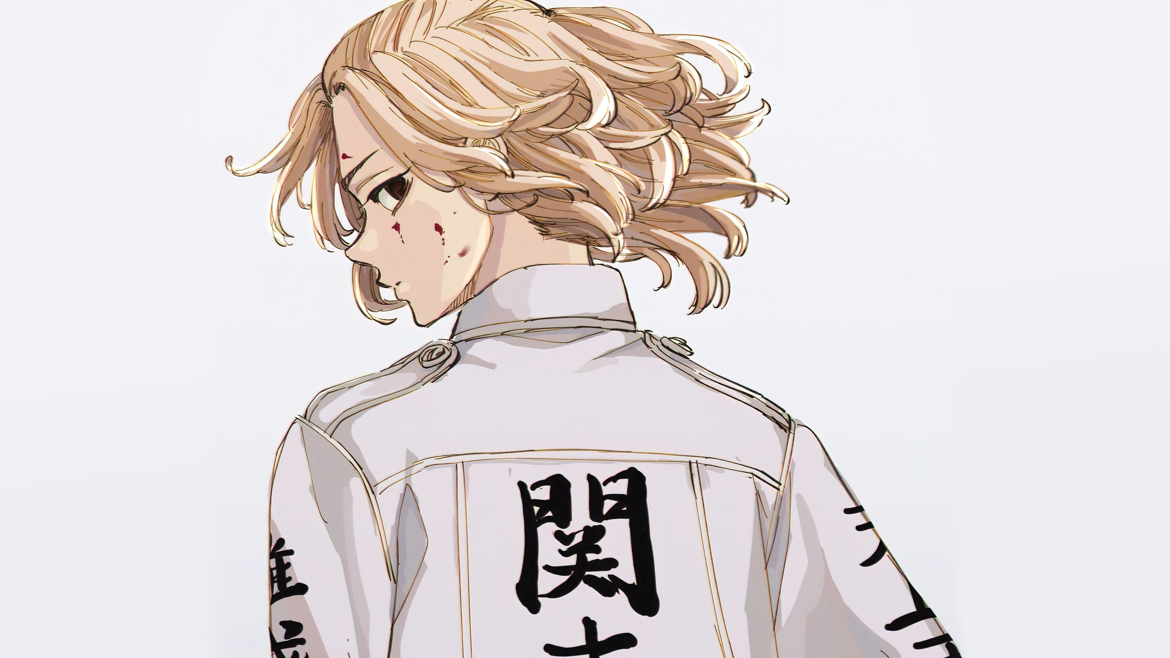 3840x2160 Anime Boy Manjiro Sano White Background 4K HD Tokyo Revengers Wallpaper